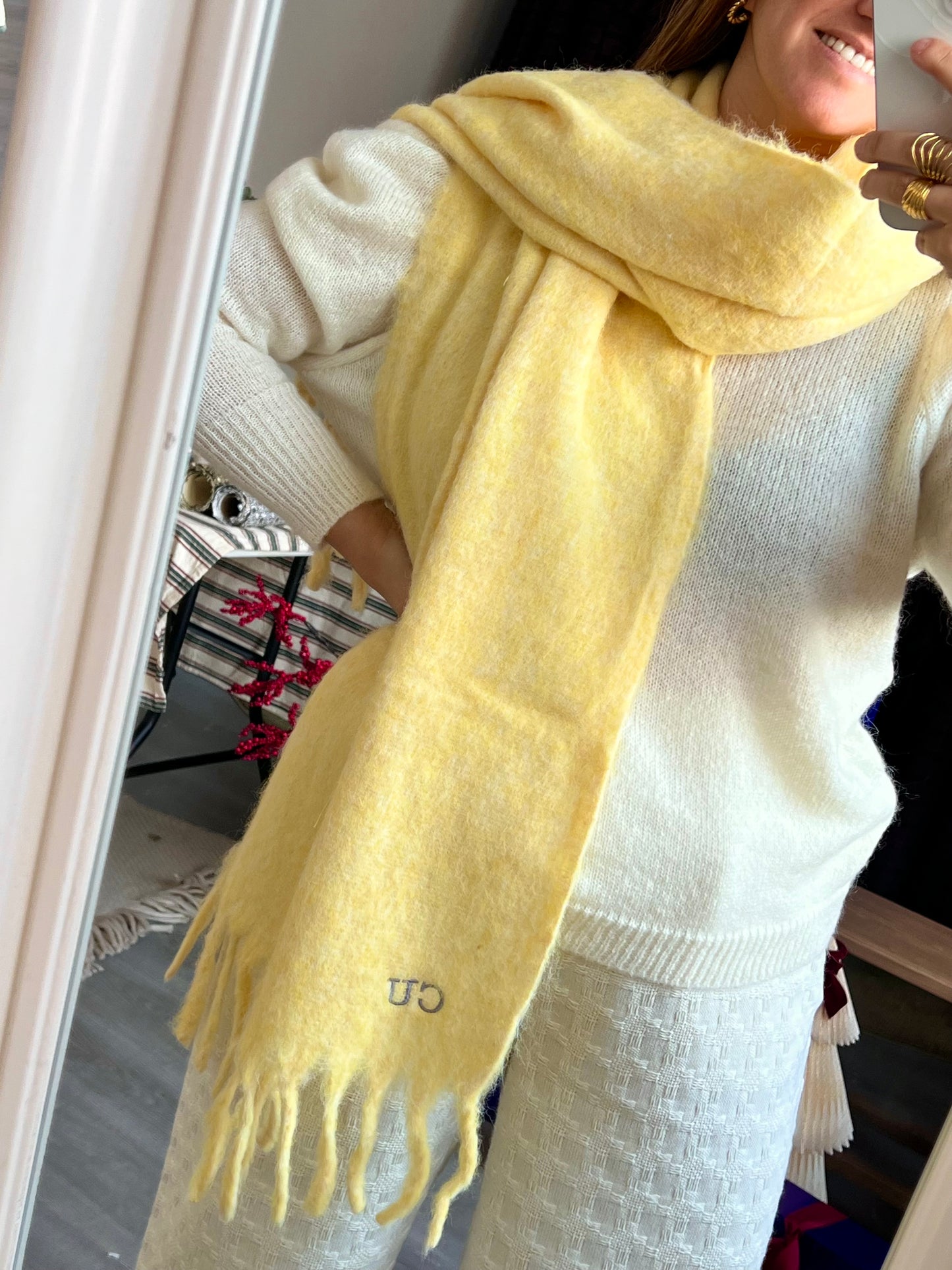 BUFANDA LANA AMARILLA - SE PUEDE PERSONALIZAR