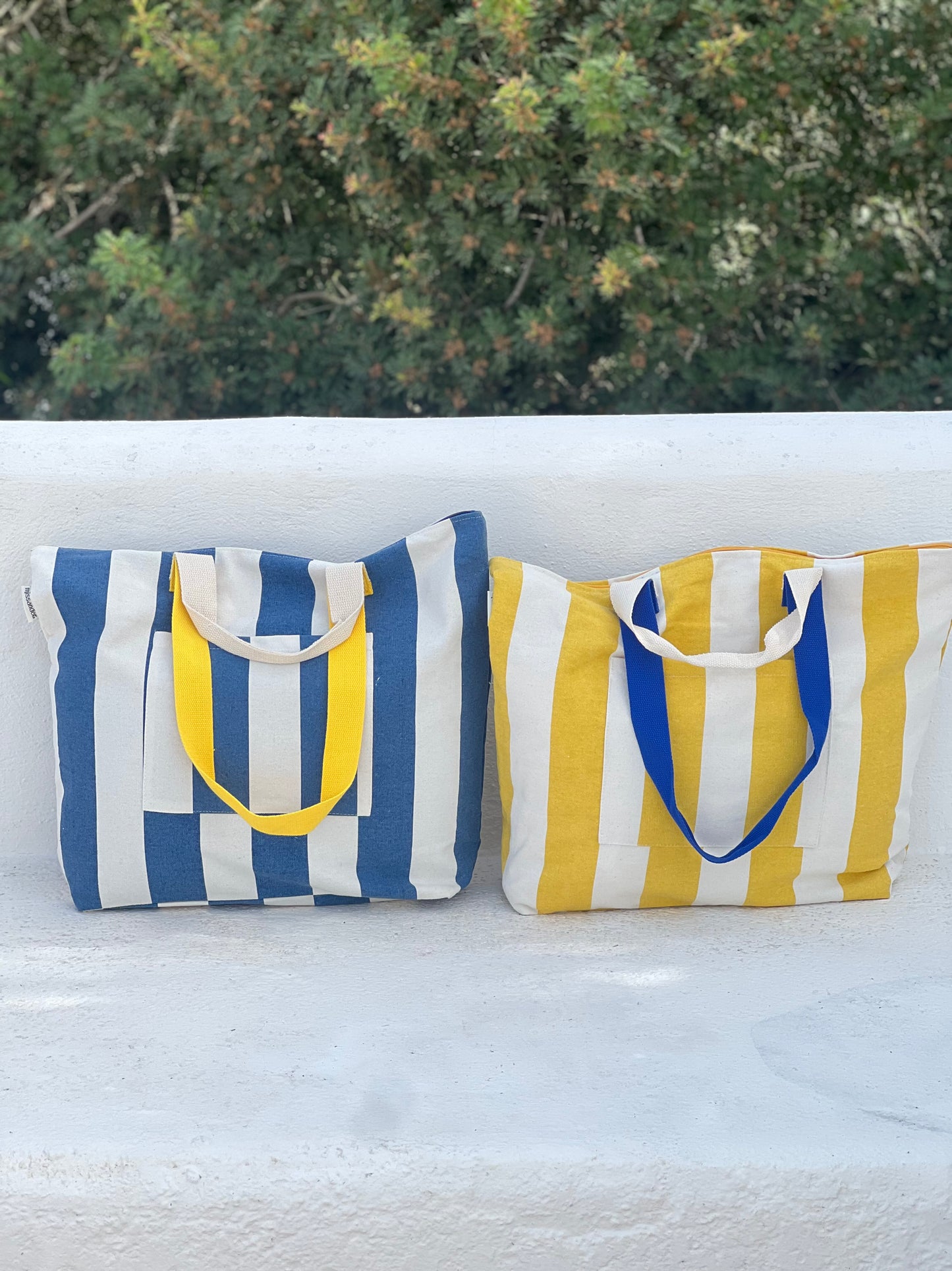 BOLSA CAROLA - RAYAS AZULES