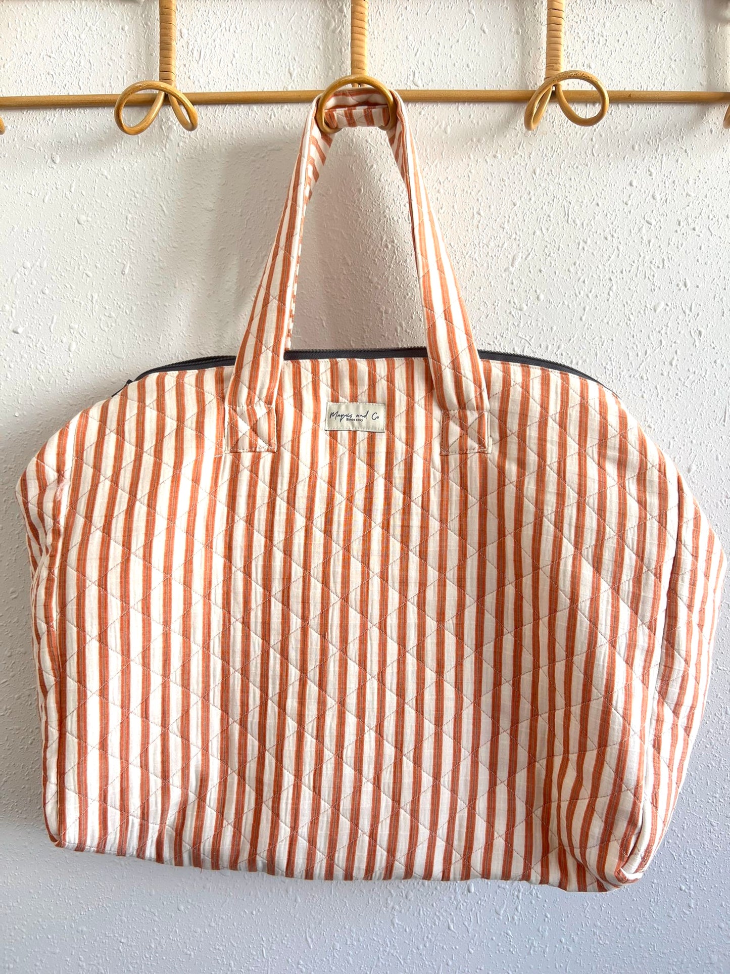 BOLSA CAROLA - RAYAS NARANJAS -