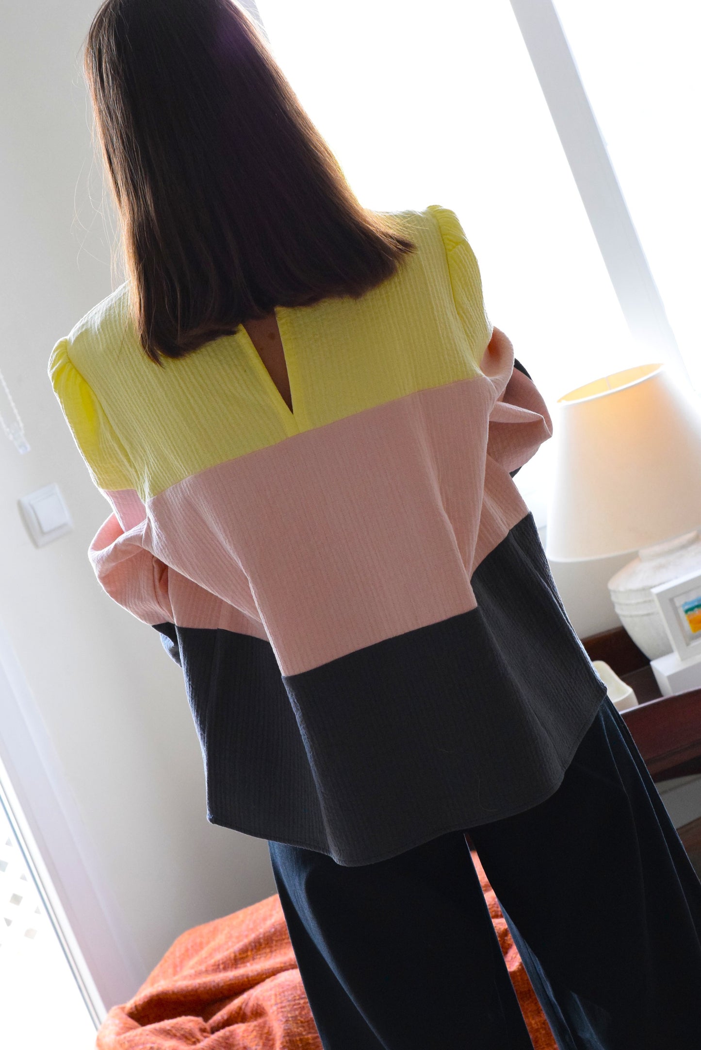 BLUSA TRIANA - AMARILLA, ROSA Y GRIS - PREORDER 12 SEPTIEMBRE