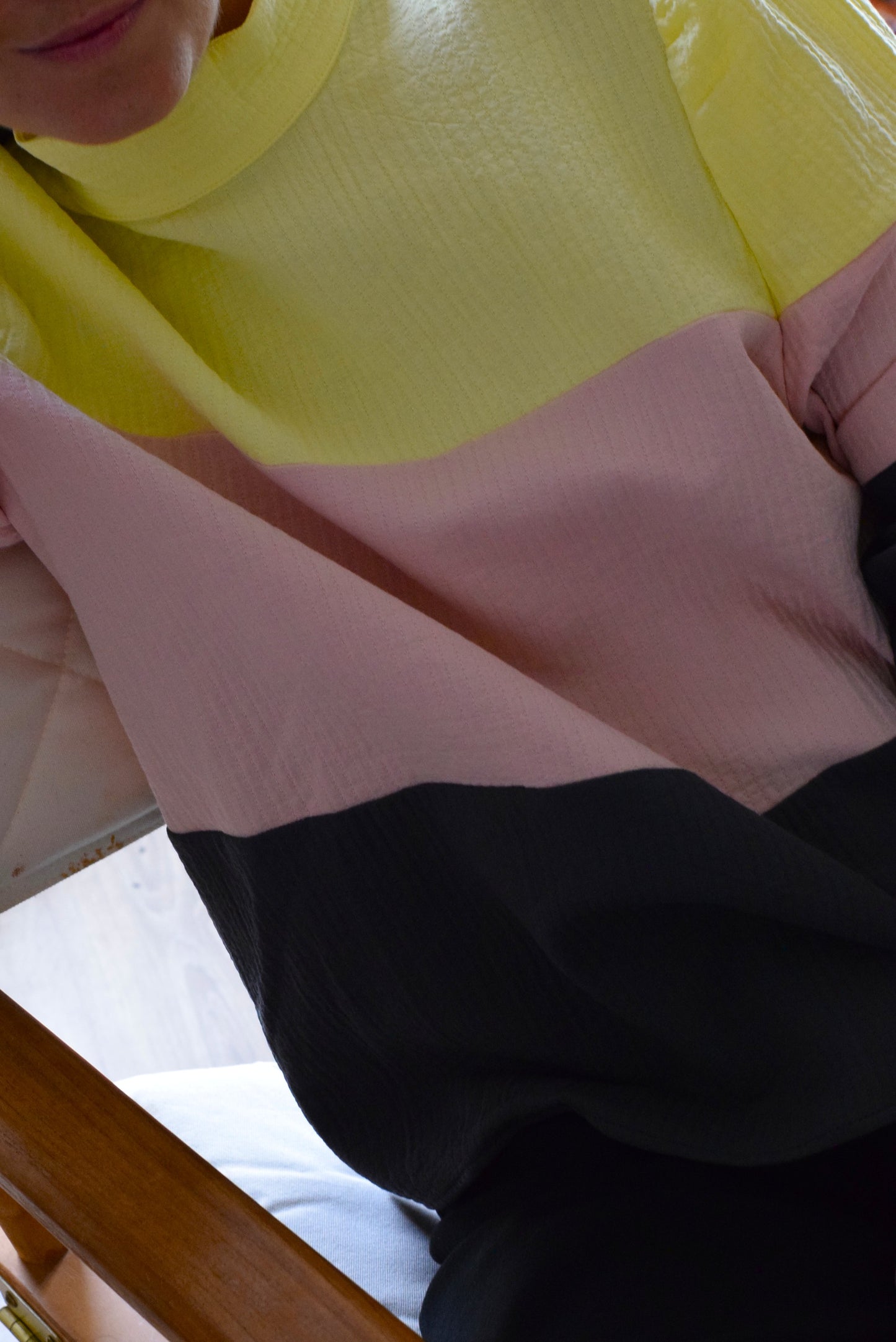 BLUSA TRIANA - AMARILLA, ROSA Y GRIS - PREORDER 12 SEPTIEMBRE