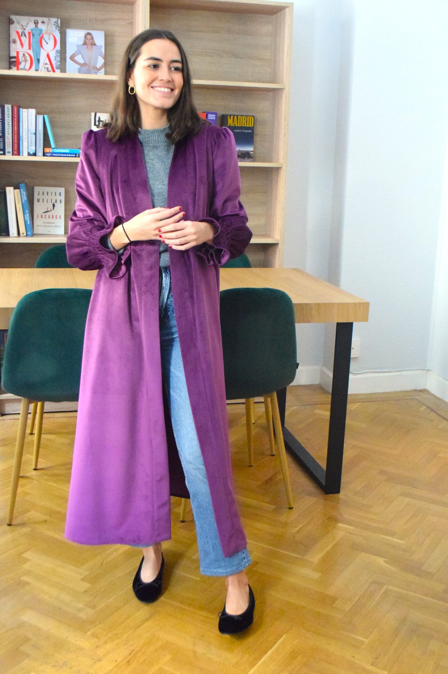 KIMONO MANUELA - TERCIOPELO BERENJENA -
