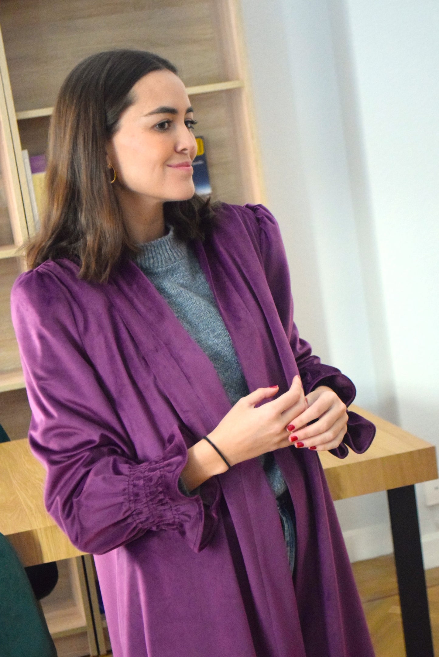 KIMONO MANUELA - TERCIOPELO BERENJENA -