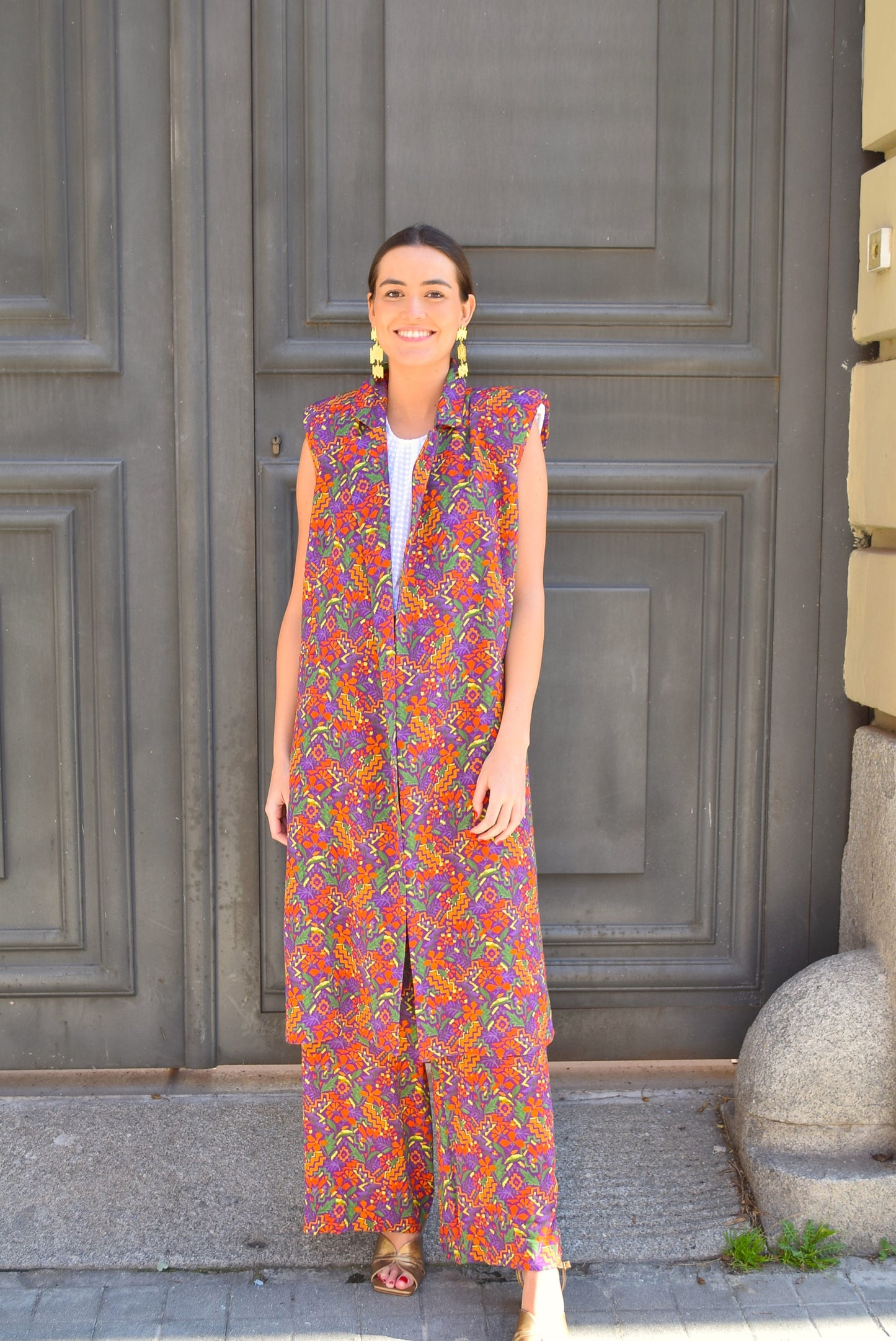 SIMONETA LONG VEST - PURPLE -