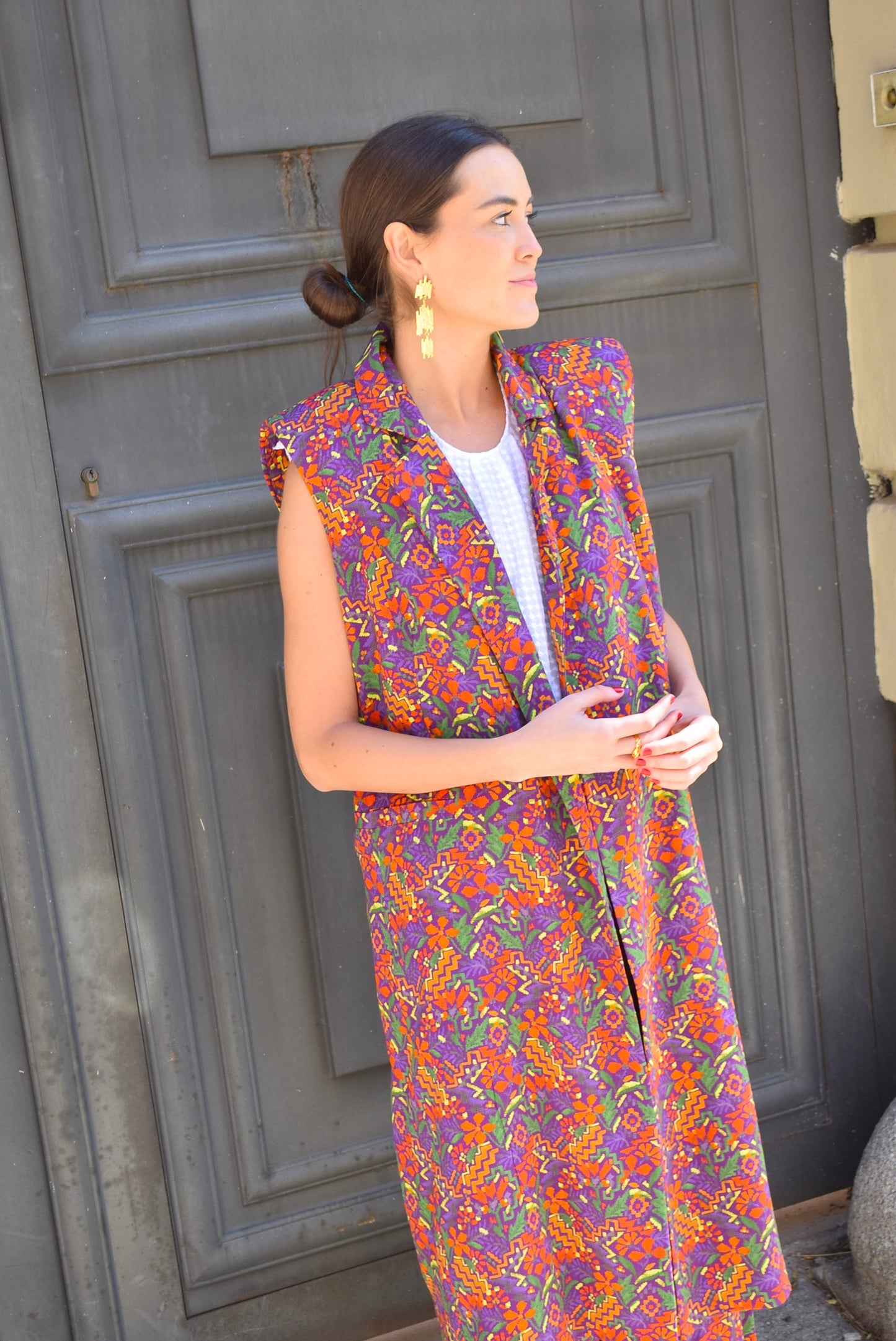 SIMONETA LONG VEST - PURPLE -
