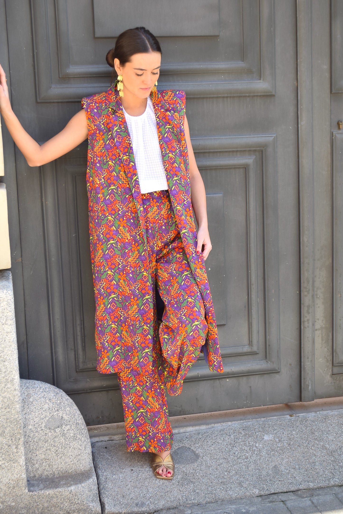 SIMONETA LONG VEST - PURPLE -
