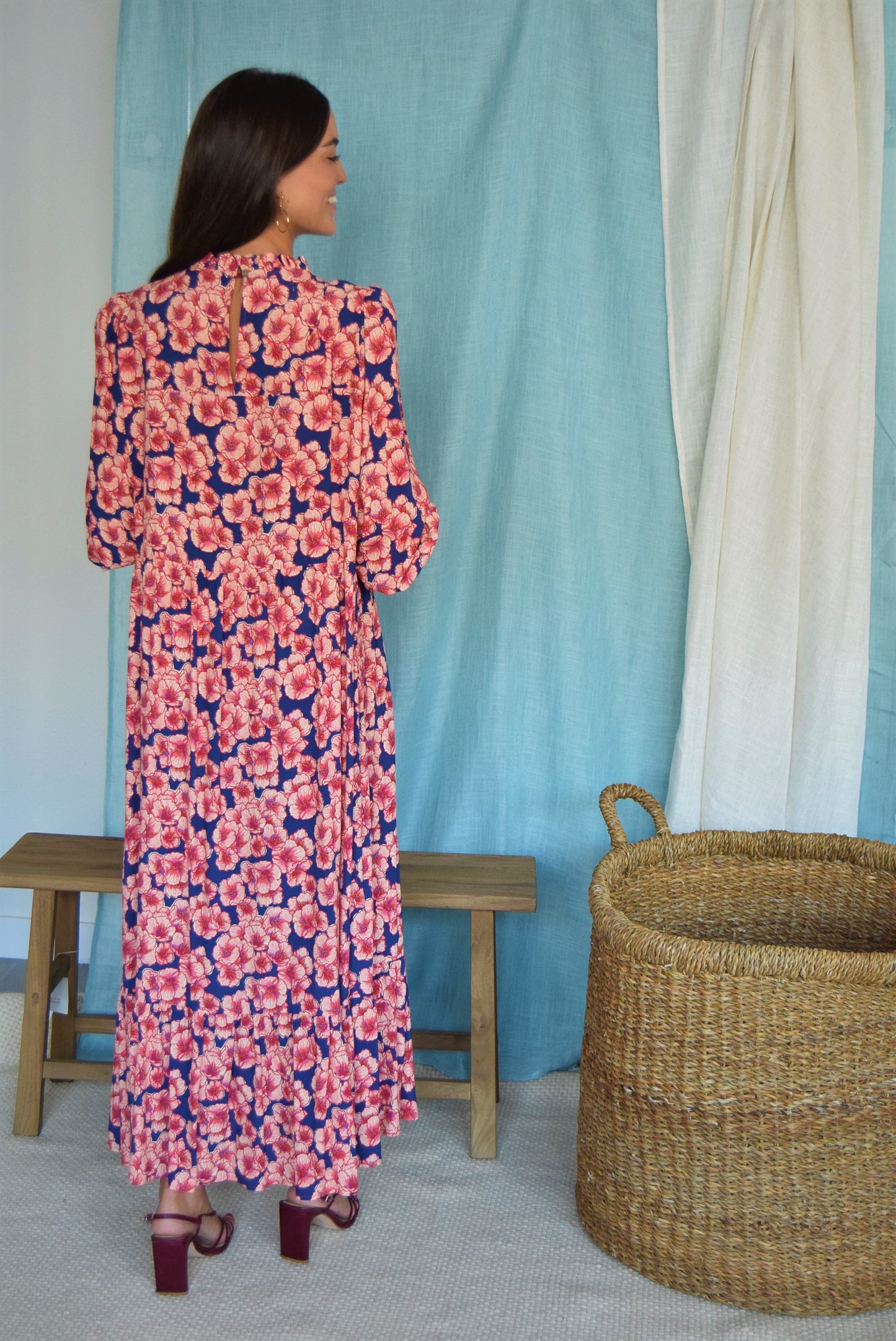 ALEJANDRA DRESS - FUCHSIA FLOWERS -