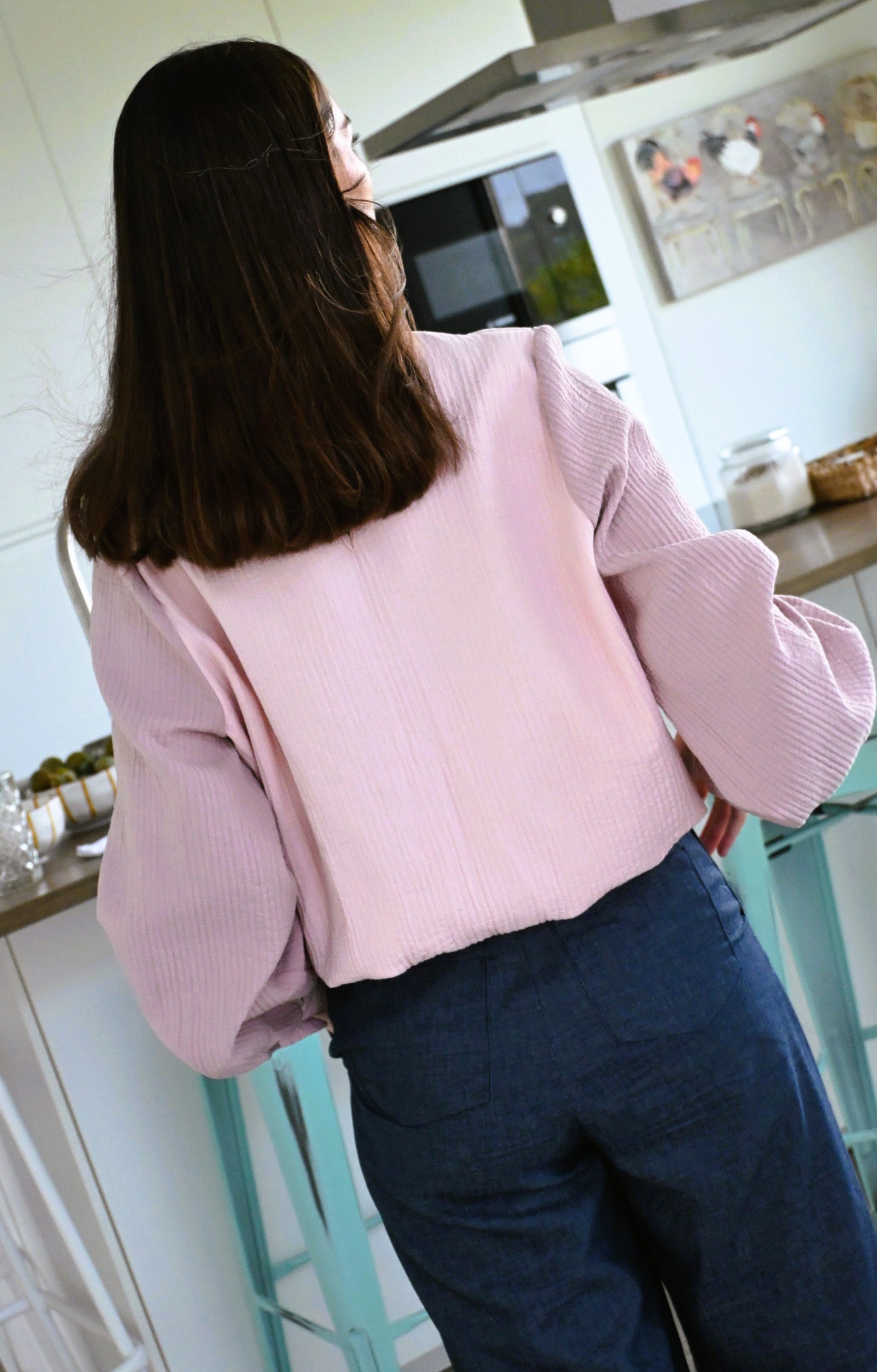 BLUSA CAROLA - TOPO Y ROSA - PREODER 7 SEPTIEMBRE