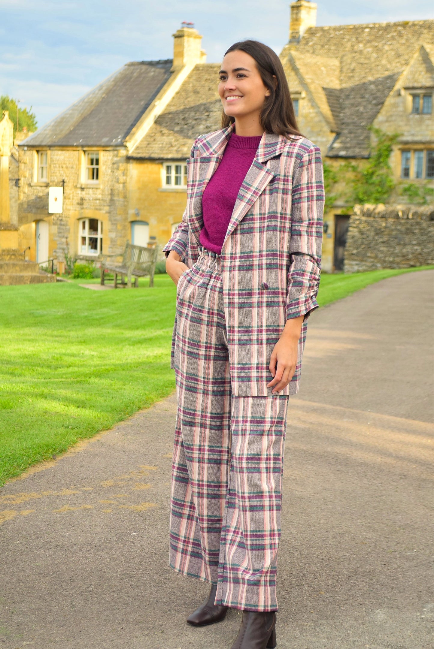 PANTALONES LUCÍA - ESCOCÉS ROSA - PREORDER 17 OCTUBRE