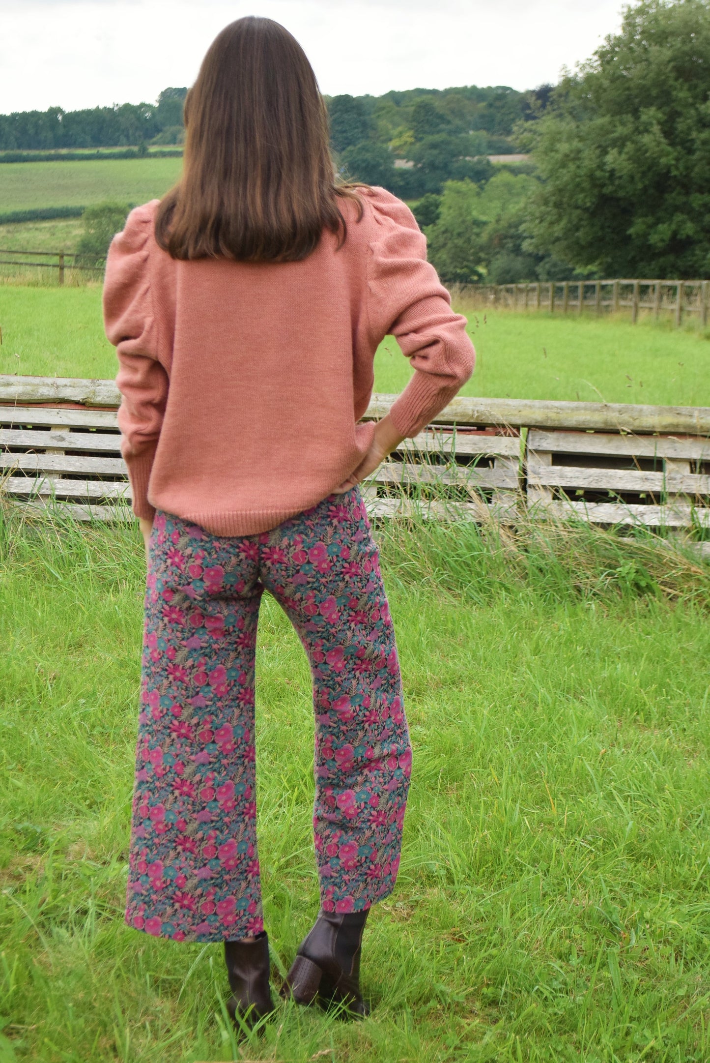 PANTALONES SOL - FLORES ROSA -