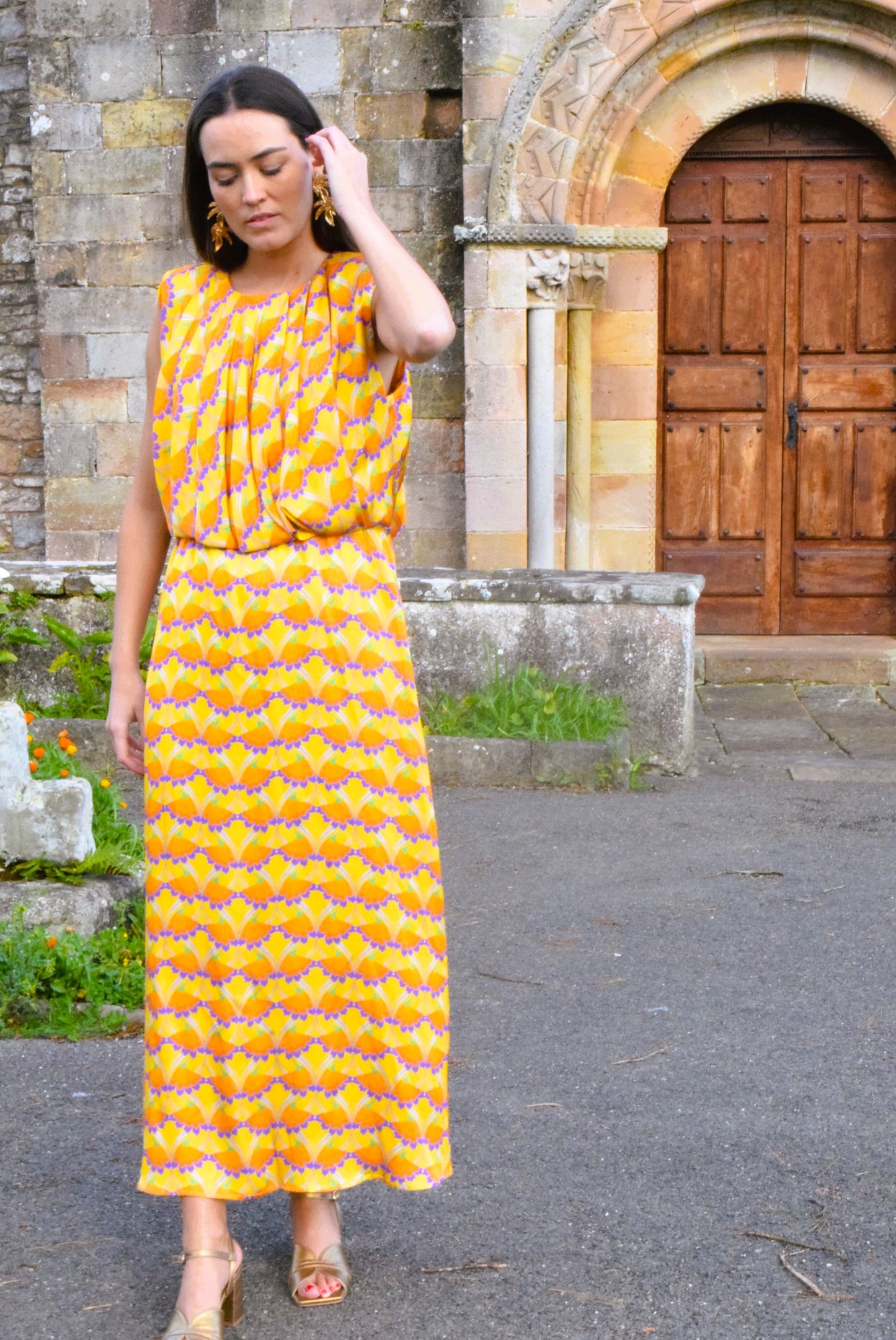 VESTIDO LOLA - FLORES AMARILLAS -