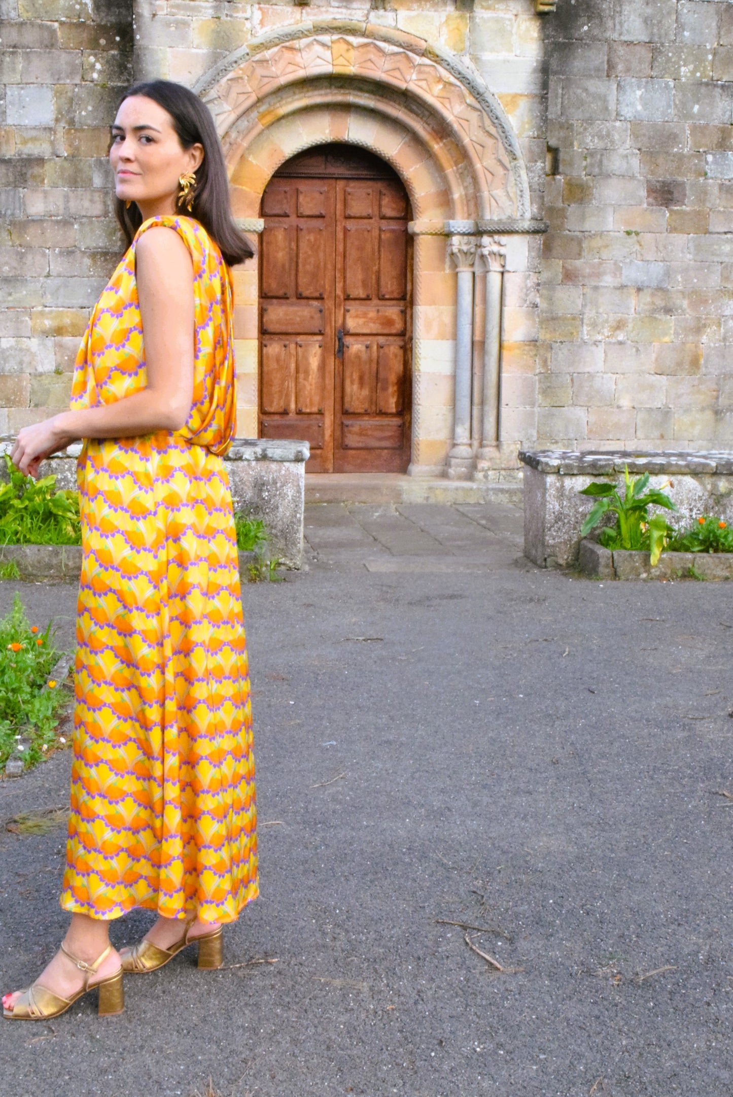 VESTIDO LOLA - FLORES AMARILLAS -