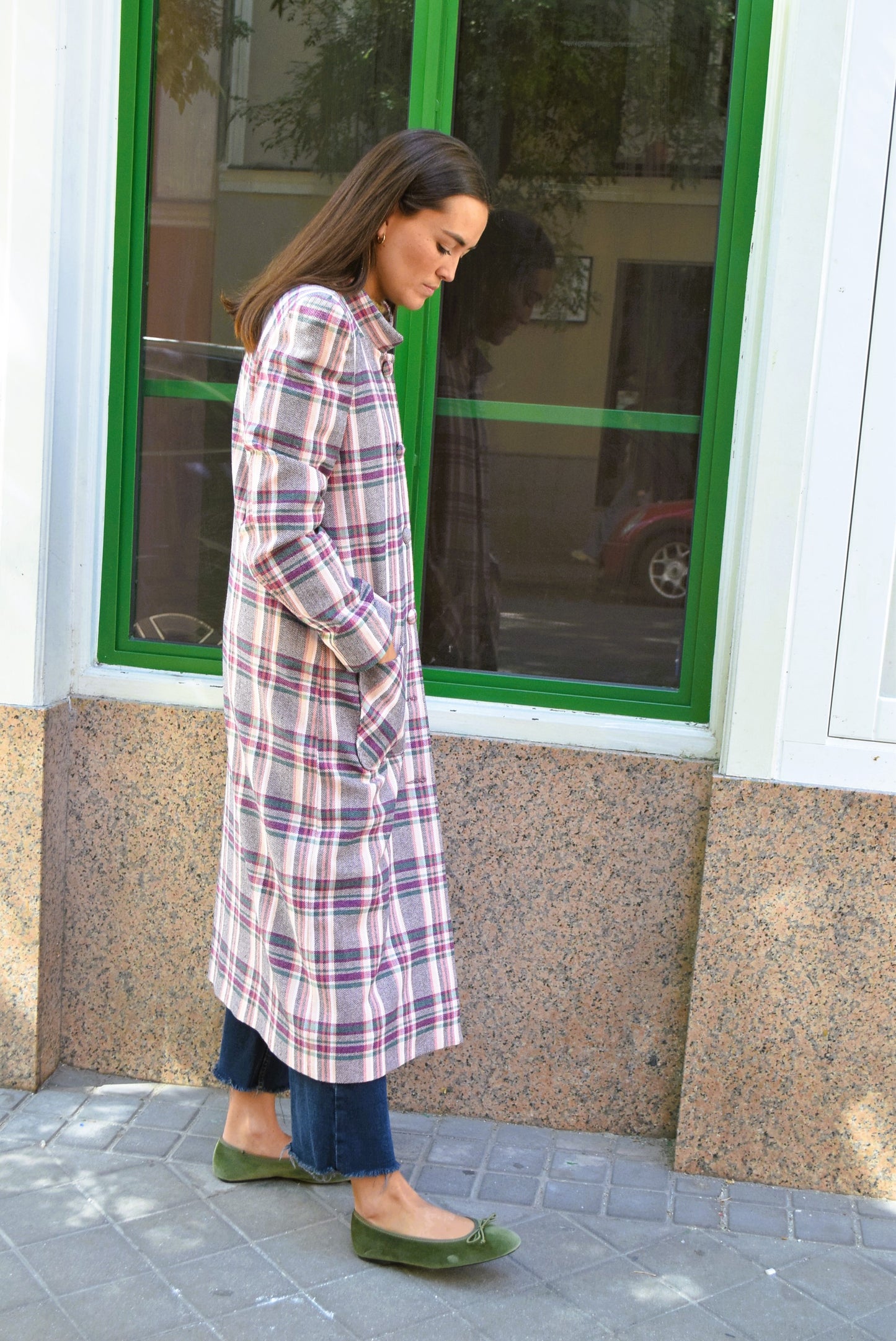 ABRIGO FILIPA - TARTAN ROSA -