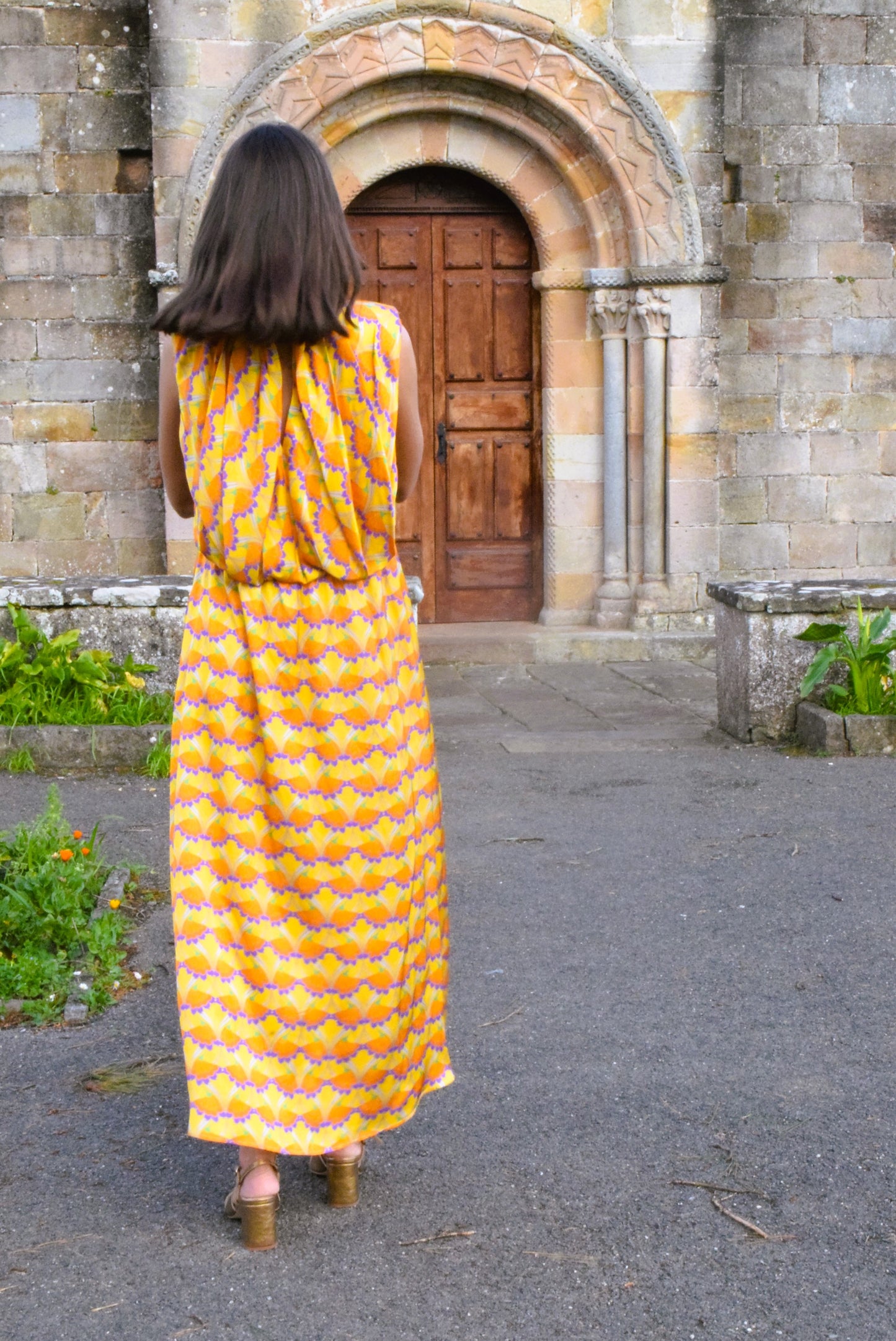 VESTIDO LOLA - FLORES AMARILLAS -