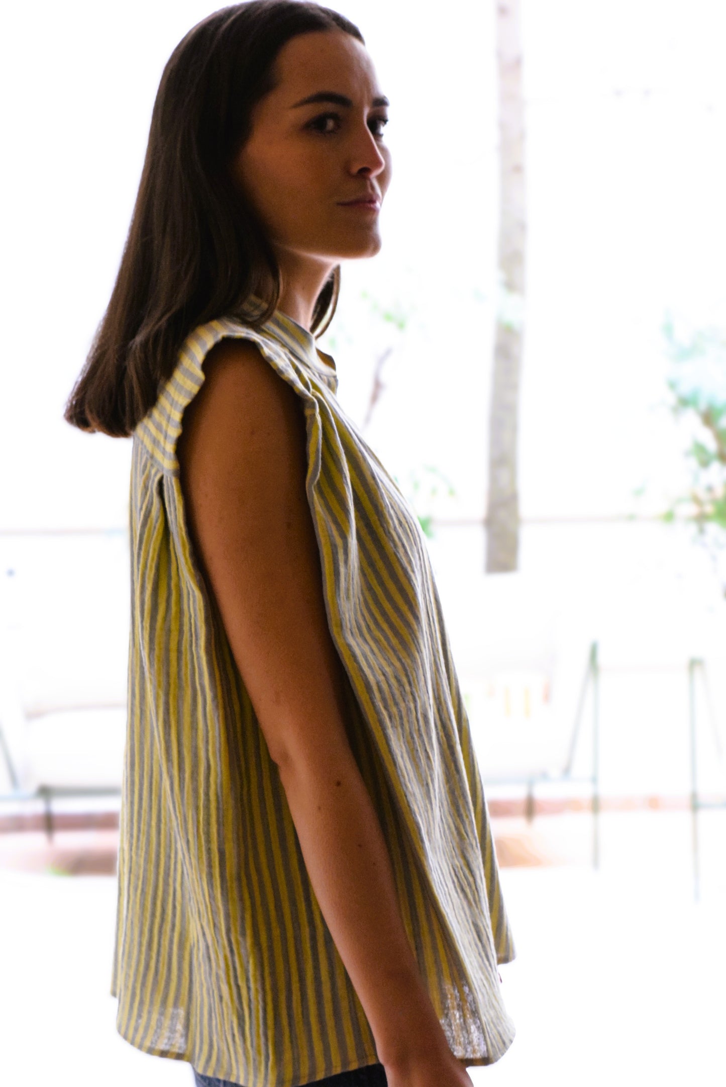 BLUSA ISABELA - RAYAS AMARILLAS