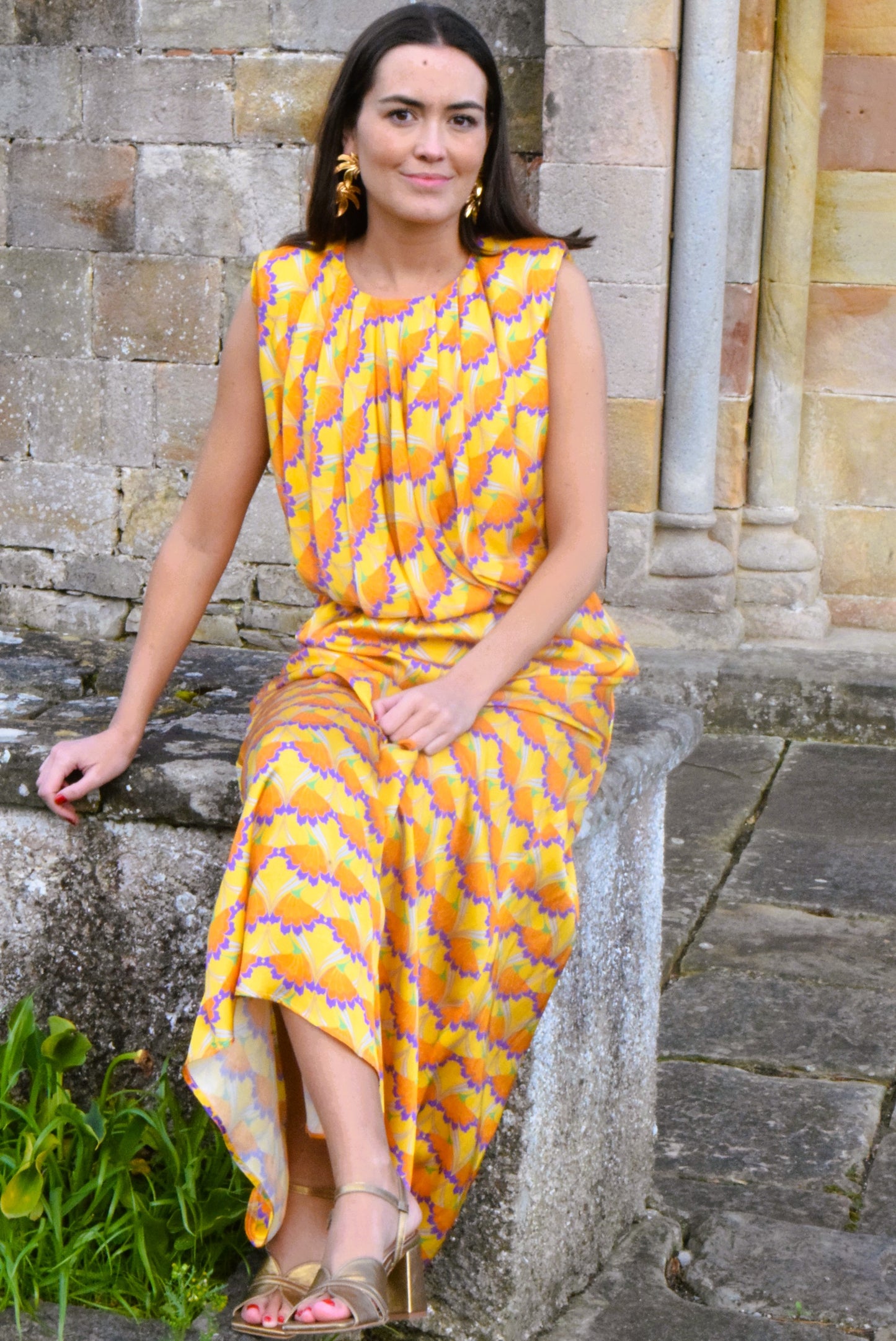 VESTIDO LOLA - FLORES AMARILLAS -