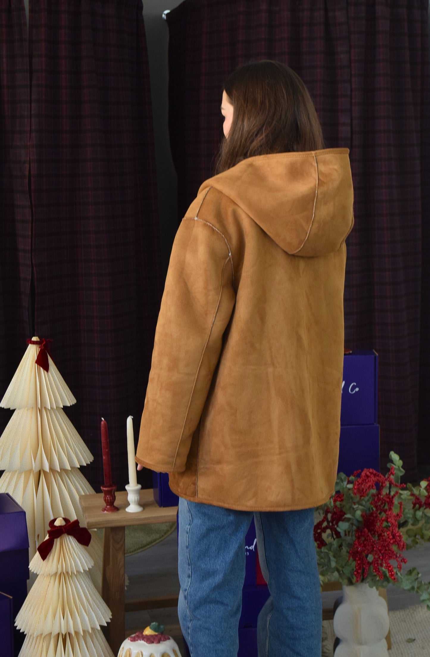 CHAQUETÓN ALEJANDRA - MARRÓN Y BORREGUITO