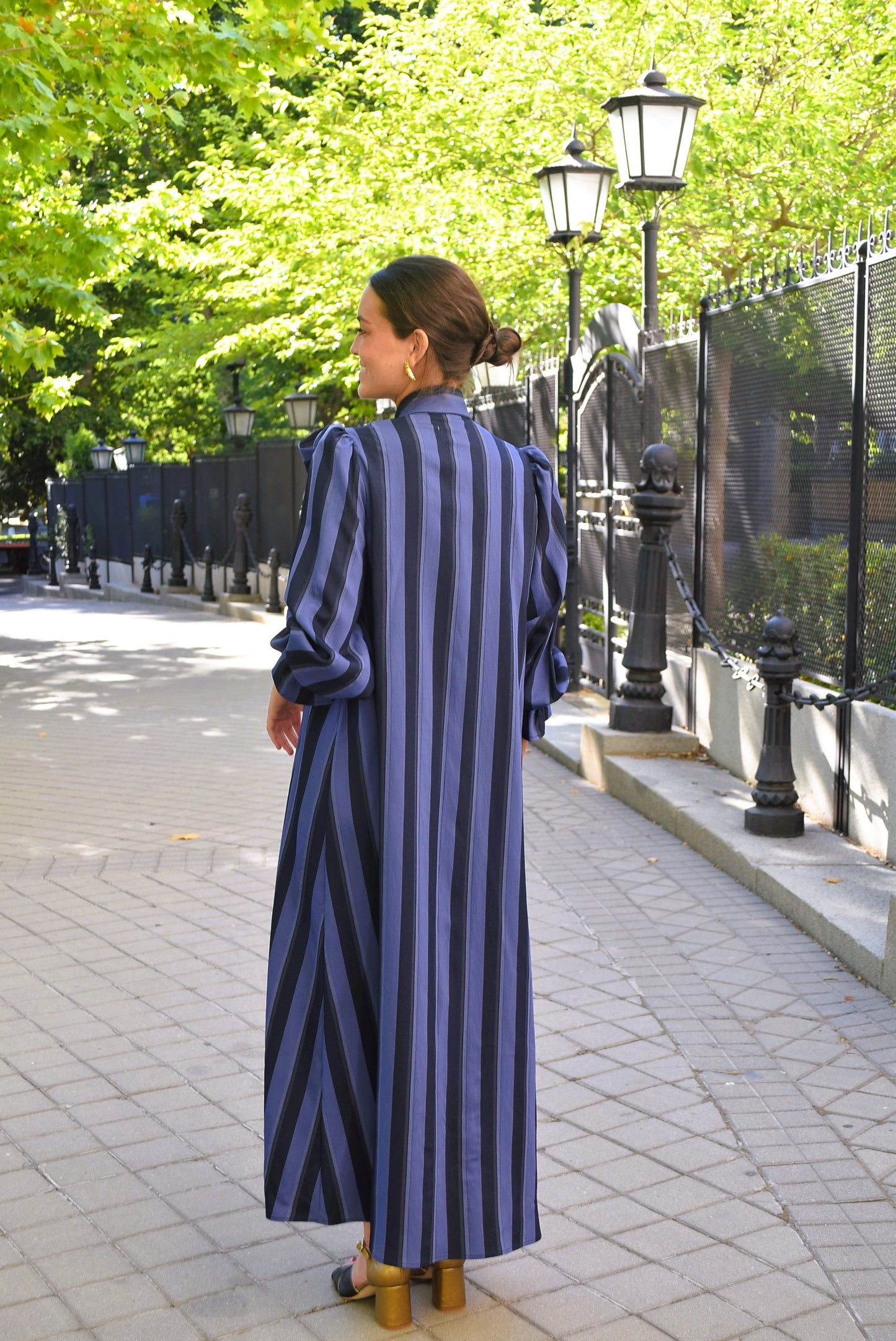 RAFAELA DRESS - BLUE STRIPES -