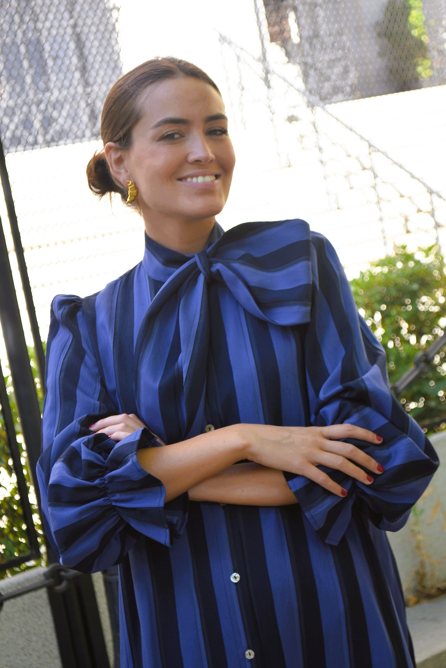 RAFAELA DRESS - BLUE STRIPES -