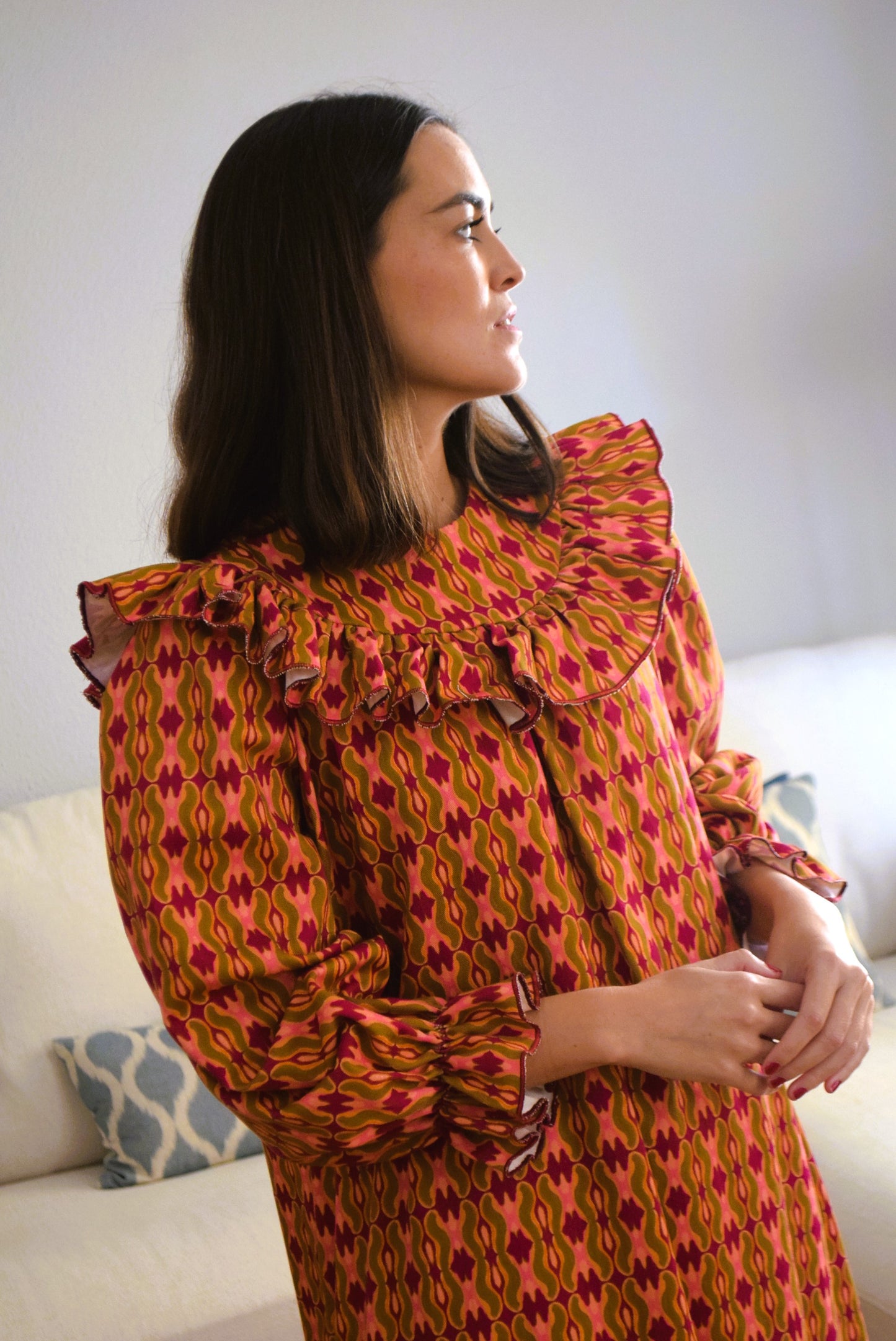 VESTIDO CONSTANZA - ROSA Y VERDE