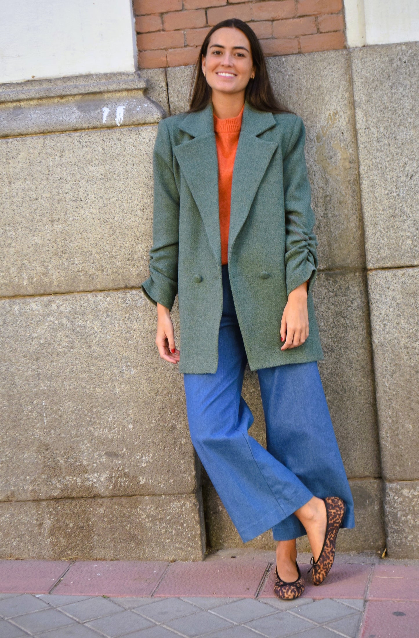 CHAQUETA NONA - PAÑO VERDE -