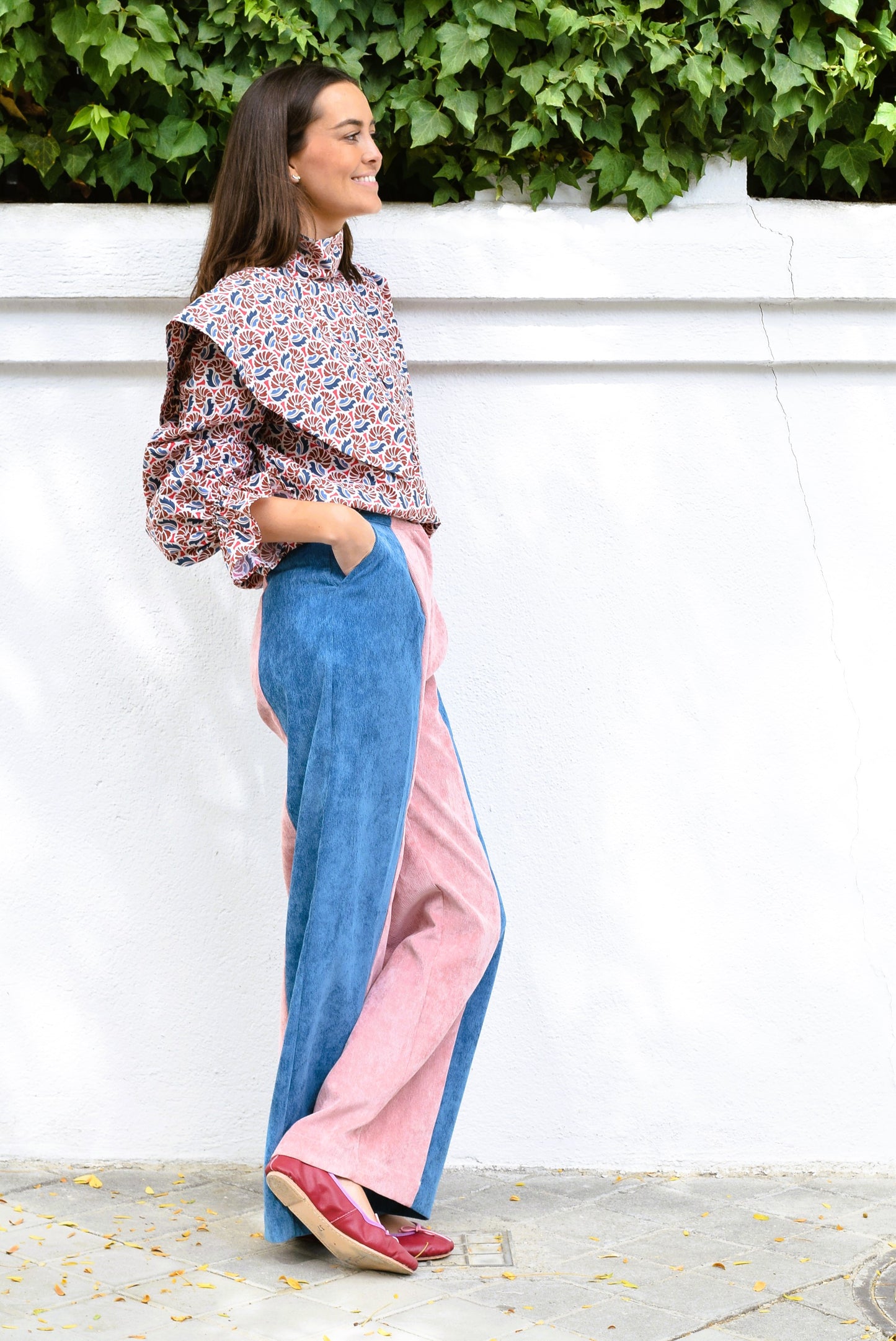 PANTALONES ITZIAR - BICOLOR AZUL Y ROSA - PREORDER 15 NOVIEMBRE