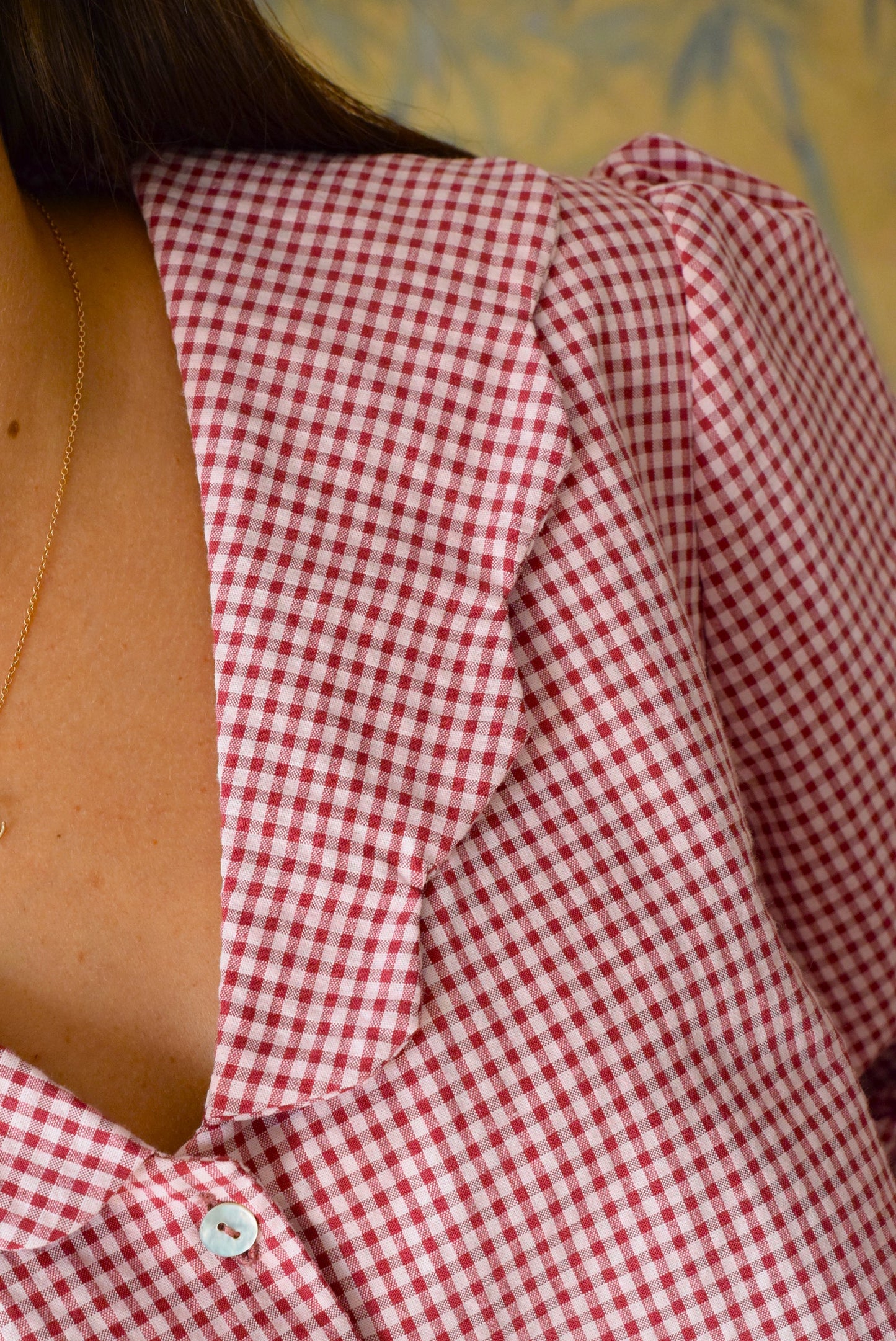 BLUSA GRETA - VICHY GRANATE - PREORDER 5 SEPTIEMBRE