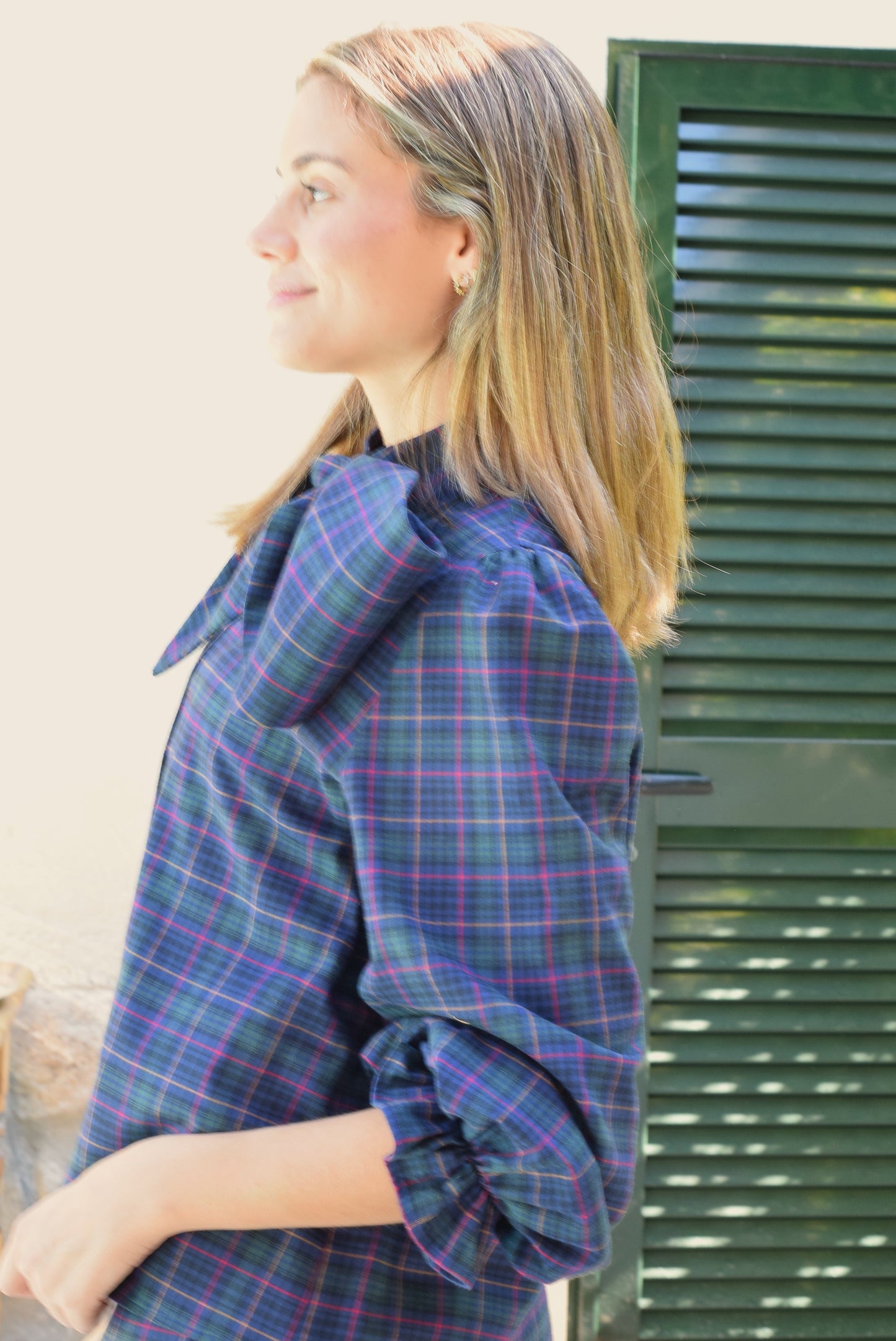 BLUSA RAFAELA - TARTAN VERDE - PREORDER 26 NOVIEMBRE