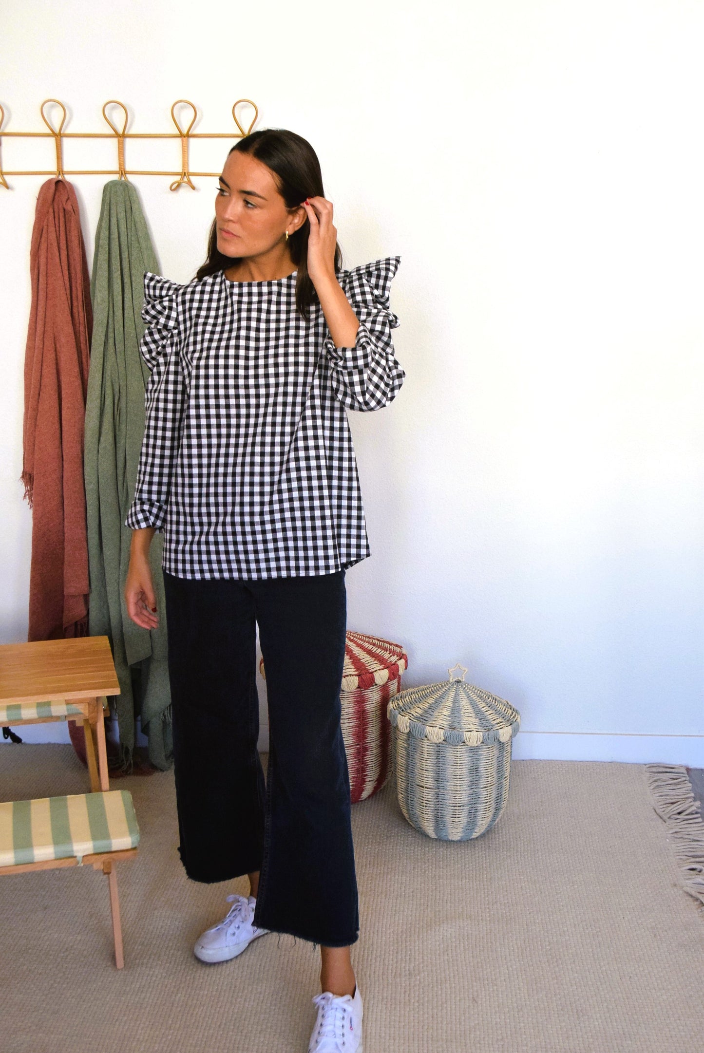 BLUSA BEGOÑA - VICHY NEGRO -