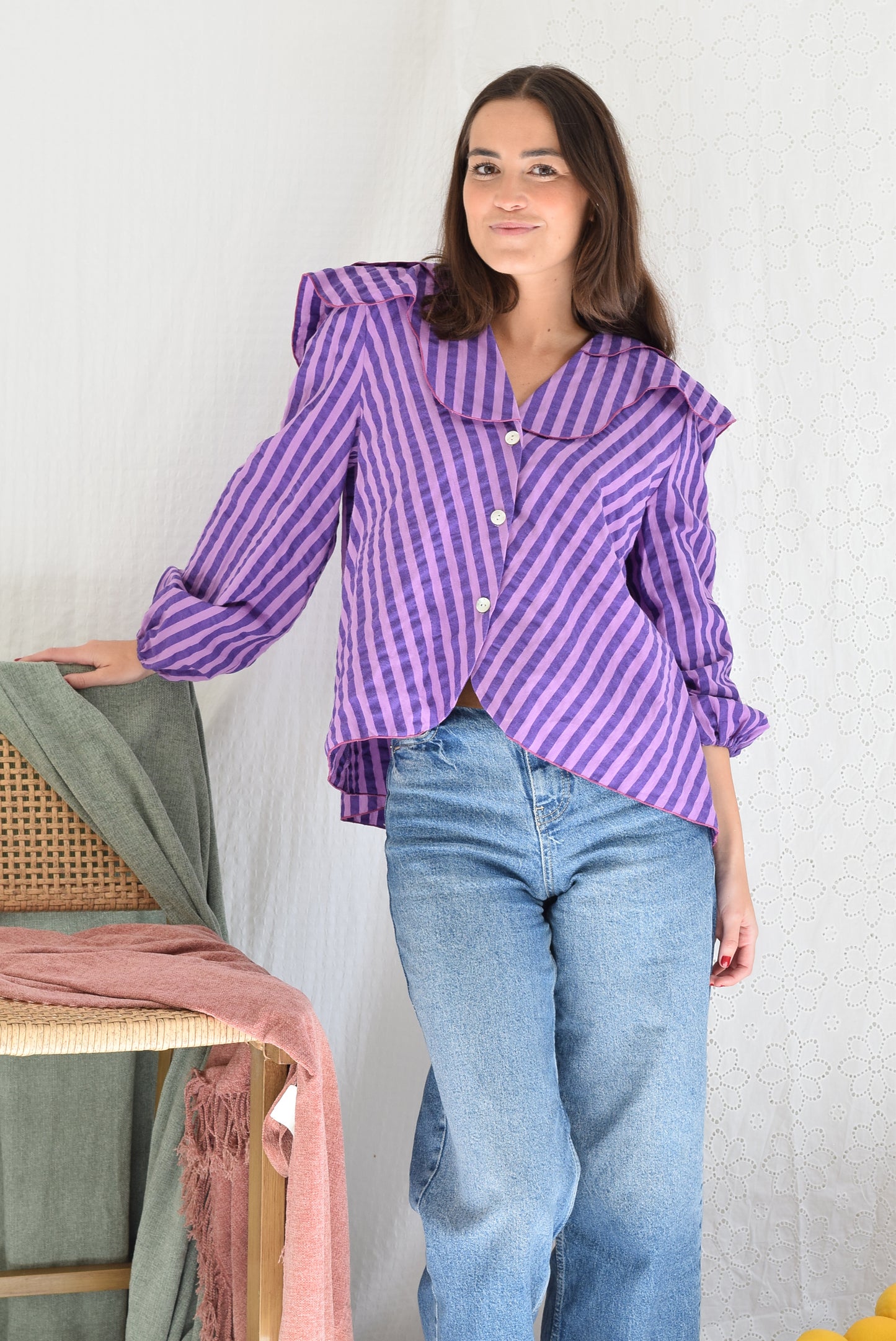 CAMISA MÁXIMA - RAYAS MORADAS -