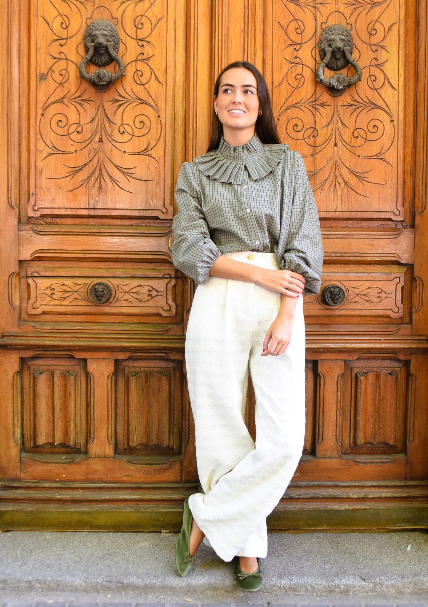 BLUSA TELMA - CUADROS VERDES -