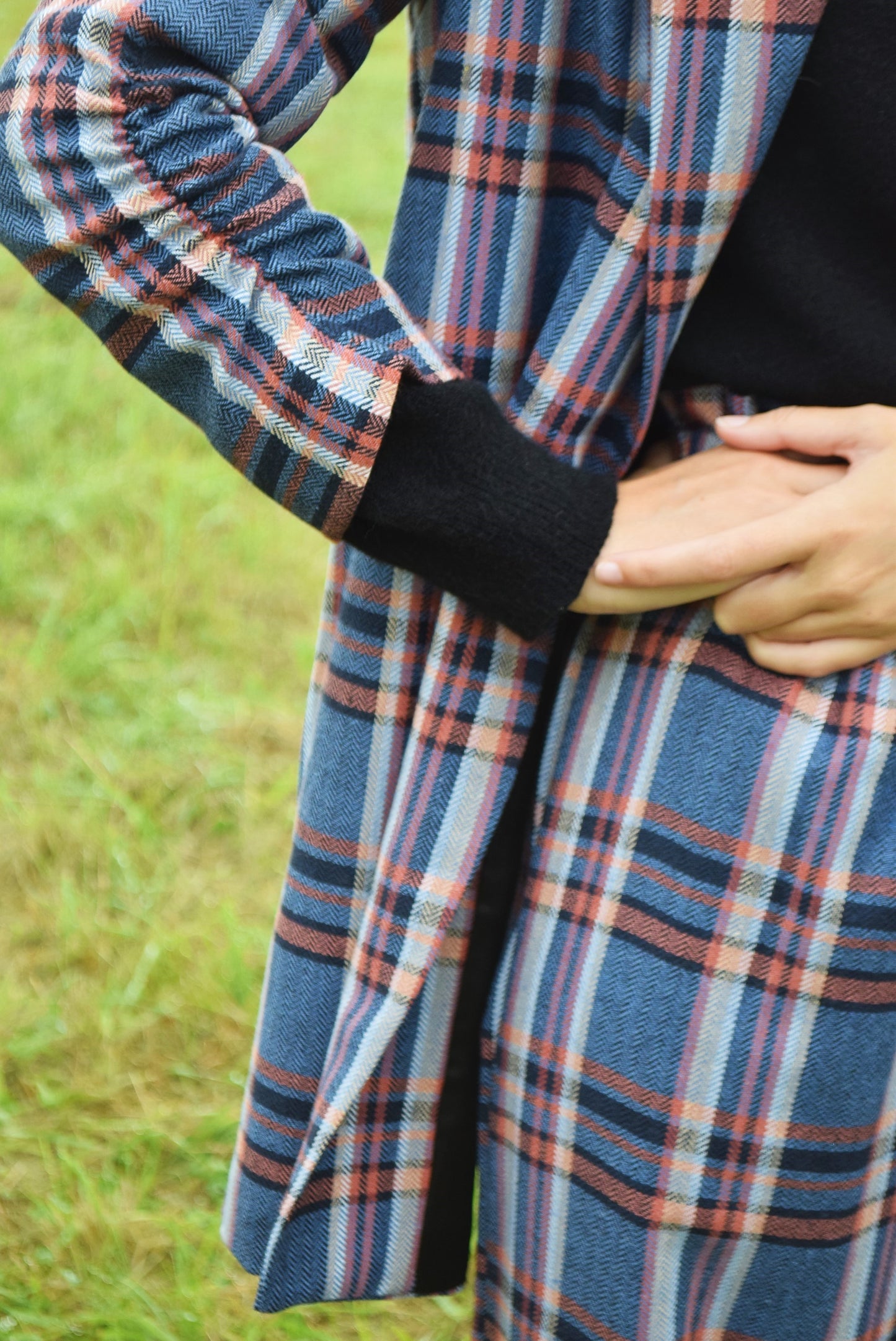 CHAQUETA ESCOCESA AZUL