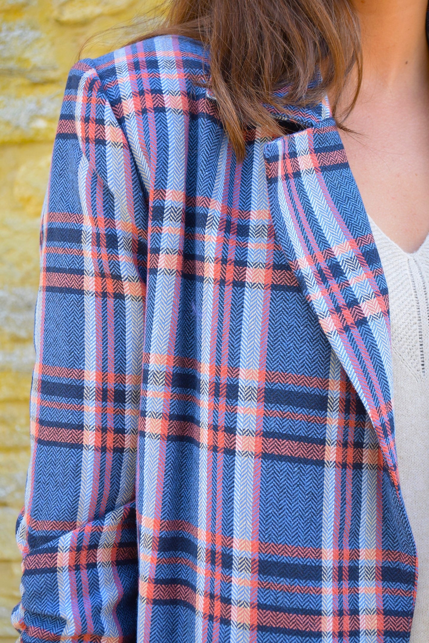 CHAQUETA ESCOCESA AZUL