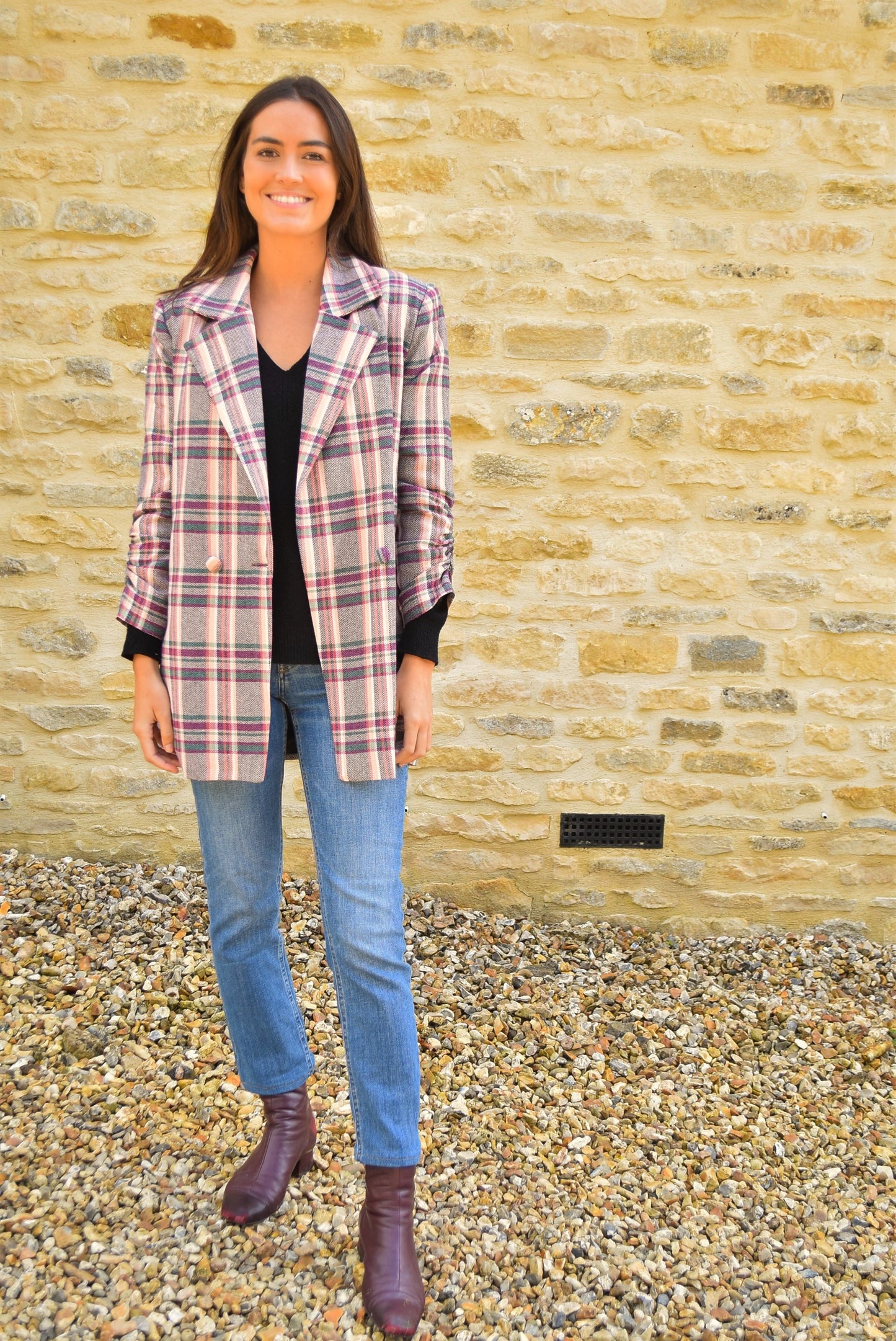 CHAQUETA NONA - ESCOCESA ROSA - PREORDER 17 OCTUBRE