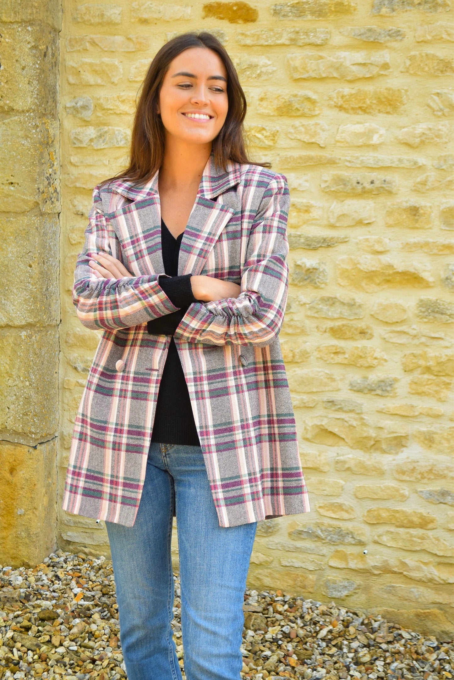 CHAQUETA NONA - ESCOCESA ROSA - PREORDER 17 OCTUBRE