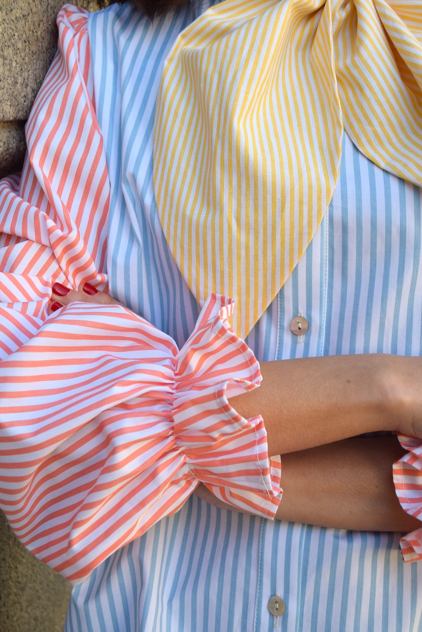 RAFAELA BLOUSE - TRICOLOR STRIPES -