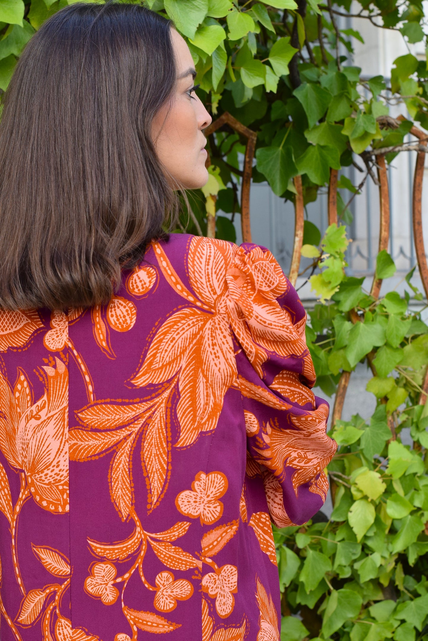 VESTIDO FABIOLA - MORADO Y NARANJA