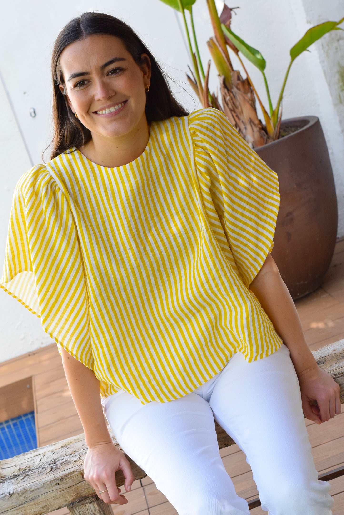 BLUSA FILIPA - BÁMBULA RAYAS AMARILLAS