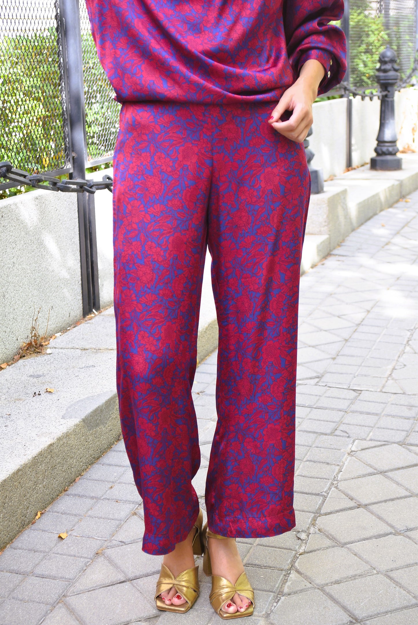PANTALONES SOL - AZUL Y GRANATE
