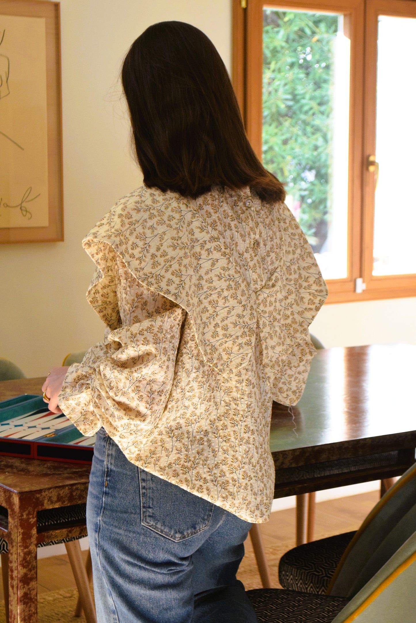 BLUSA FLAVIA - FLORES MOSTAZA -