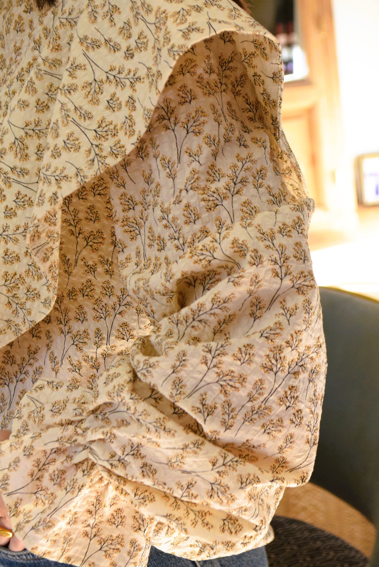 BLUSA FLAVIA - FLORES MOSTAZA -