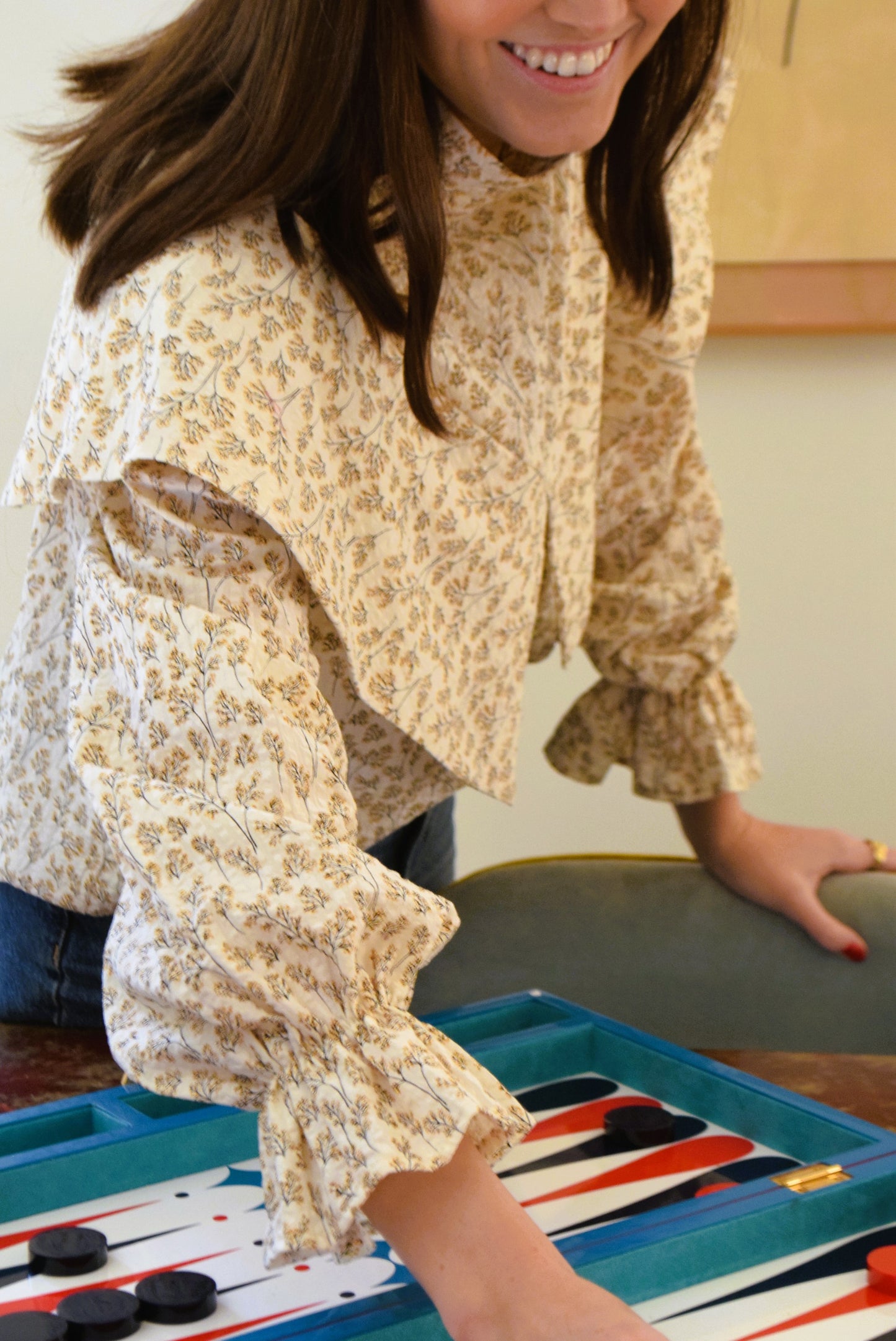 BLUSA FLAVIA - FLORES MOSTAZA -