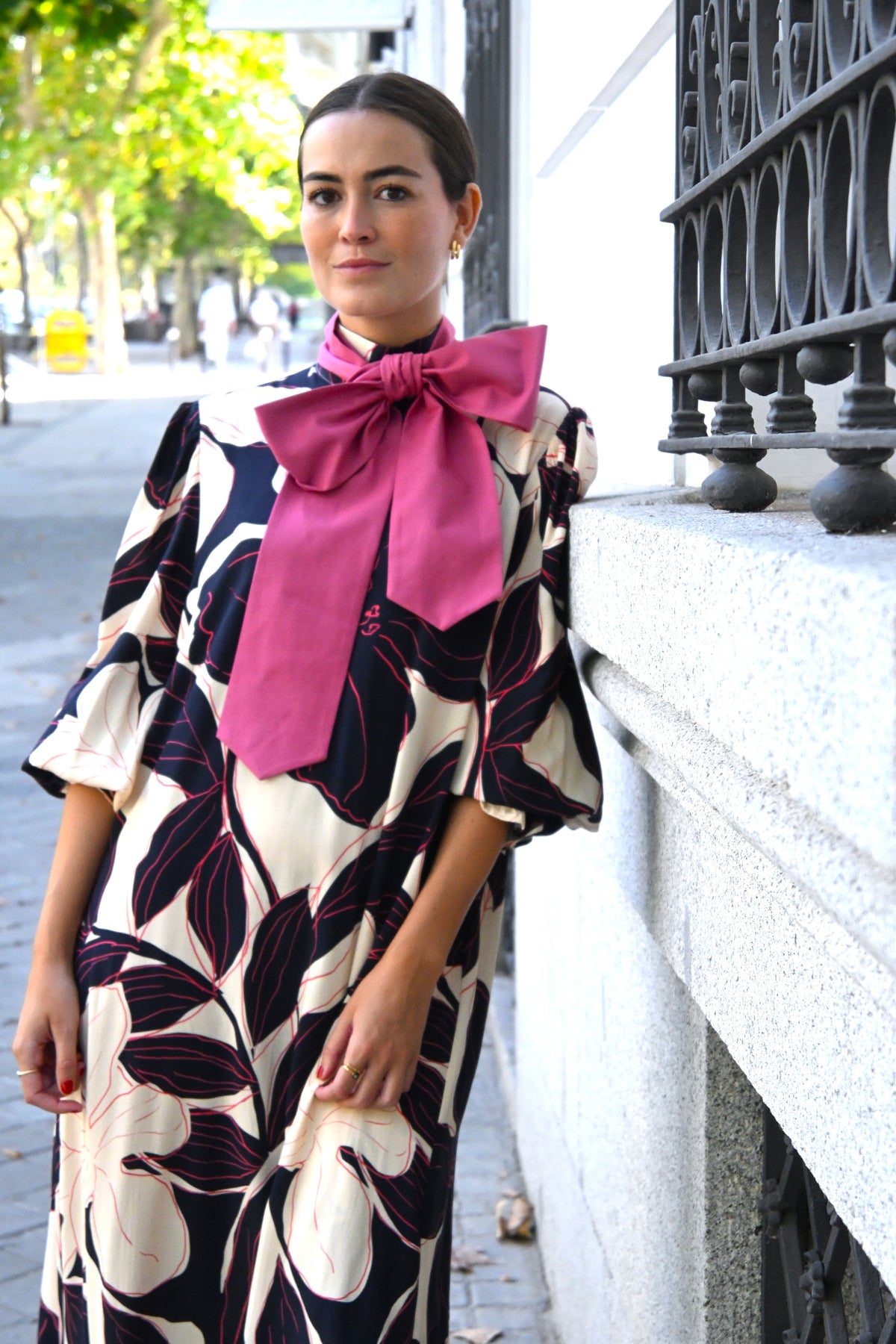 VESTIDO CLEMENTINA - FLOR MARINO