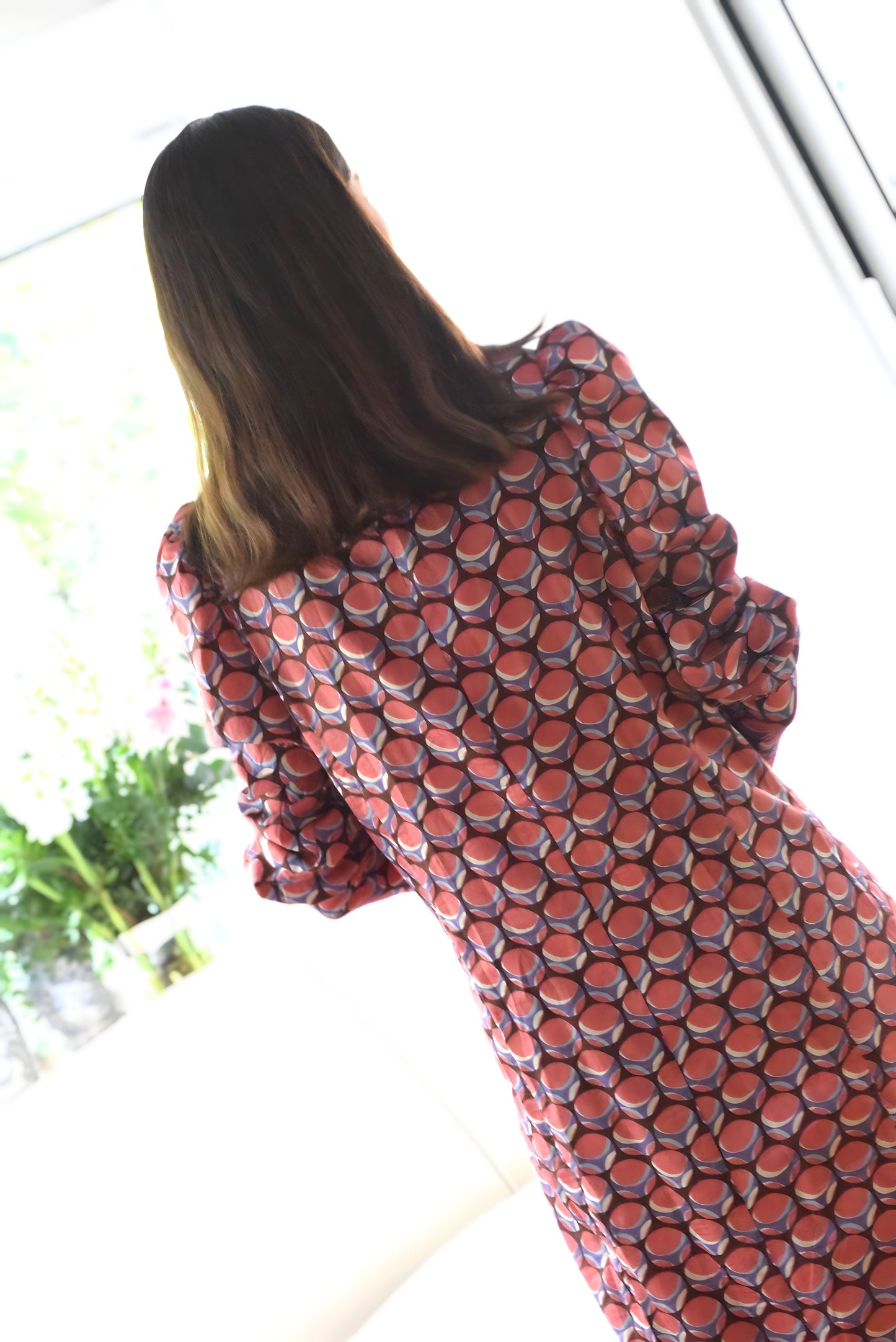 VESTIDO FABIOLA - ROSA Y AZUL -