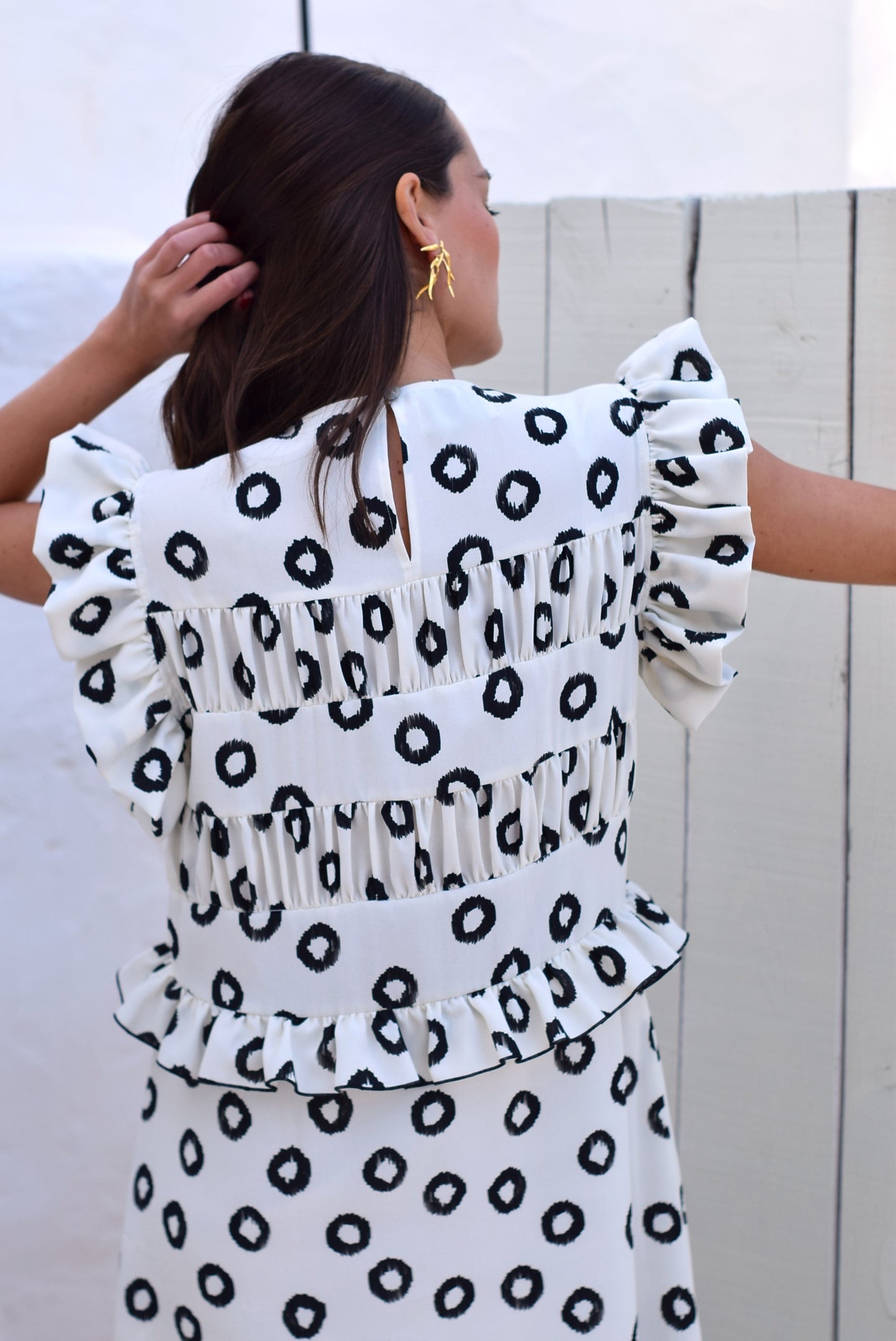 VESTIDO MARCELA - LUNARES NEGROS - PREORDER 27 ABRIL