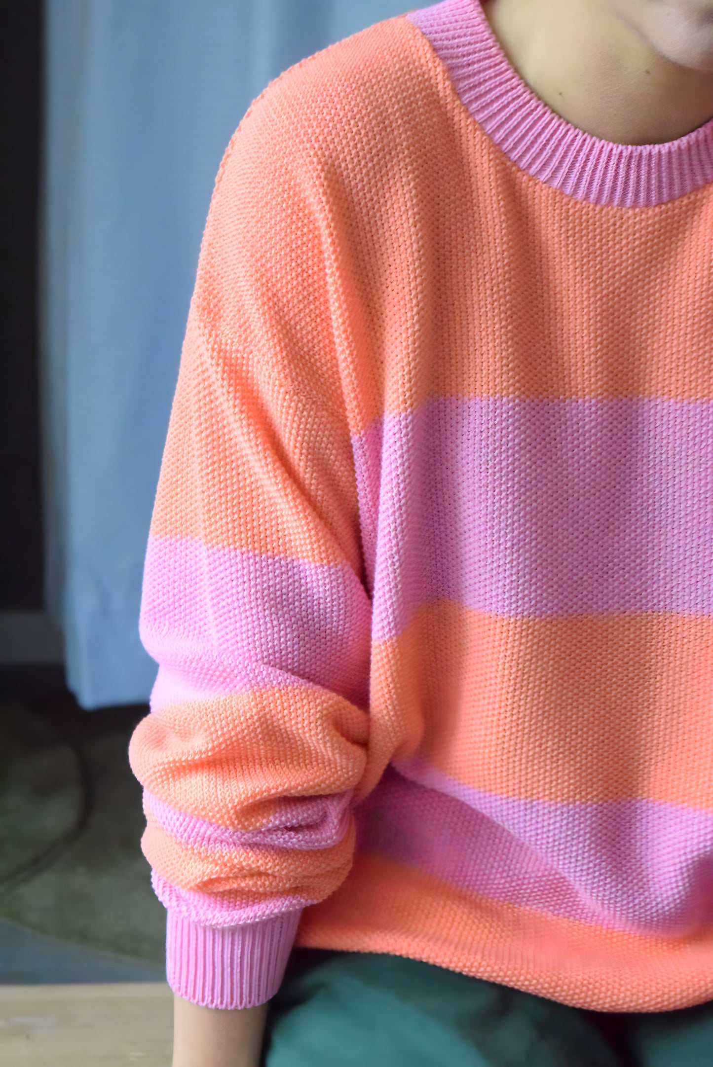 JERSEY LUISA - NARANJA Y MALVA -