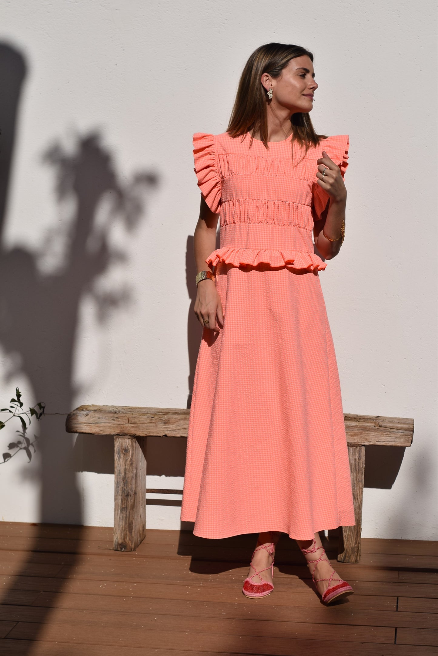 VESTIDO MARCELA - MINIVICHY FLUOR NARANJA