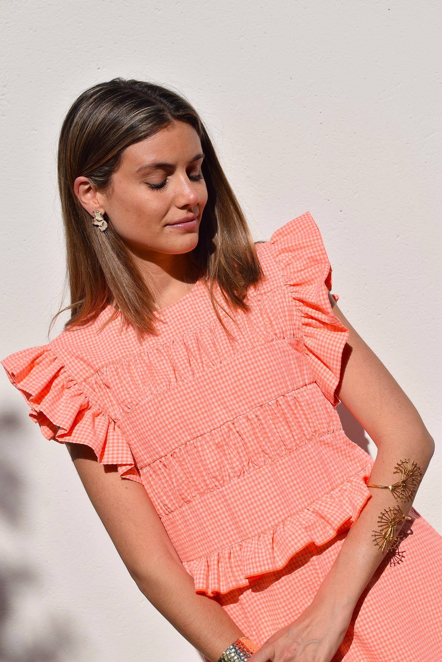 VESTIDO MARCELA - MINIVICHY FLUOR NARANJA