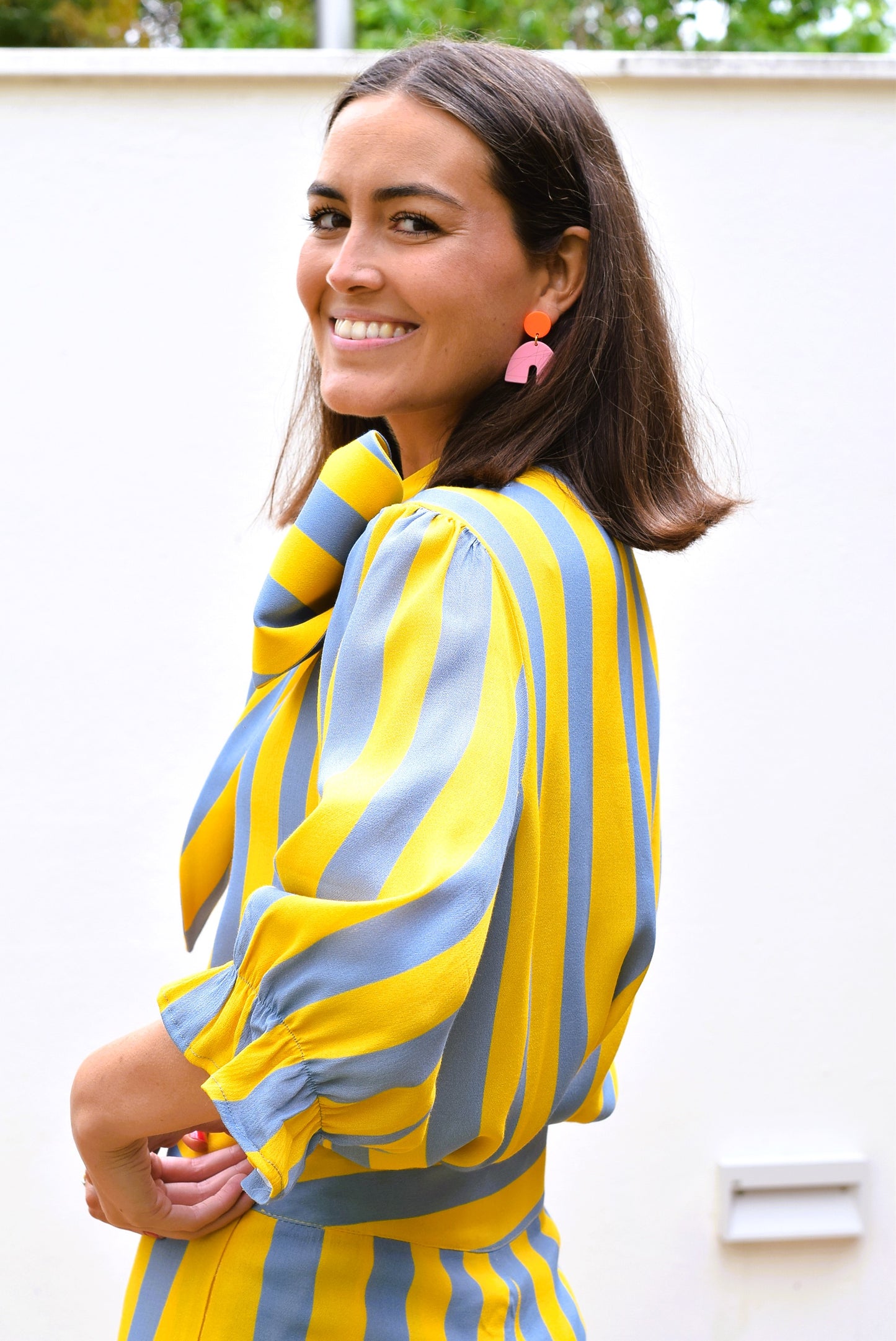 BLUSA RAFAELA - RAYAS AMARILLA Y GRIS - PREORDER 18 MAYO