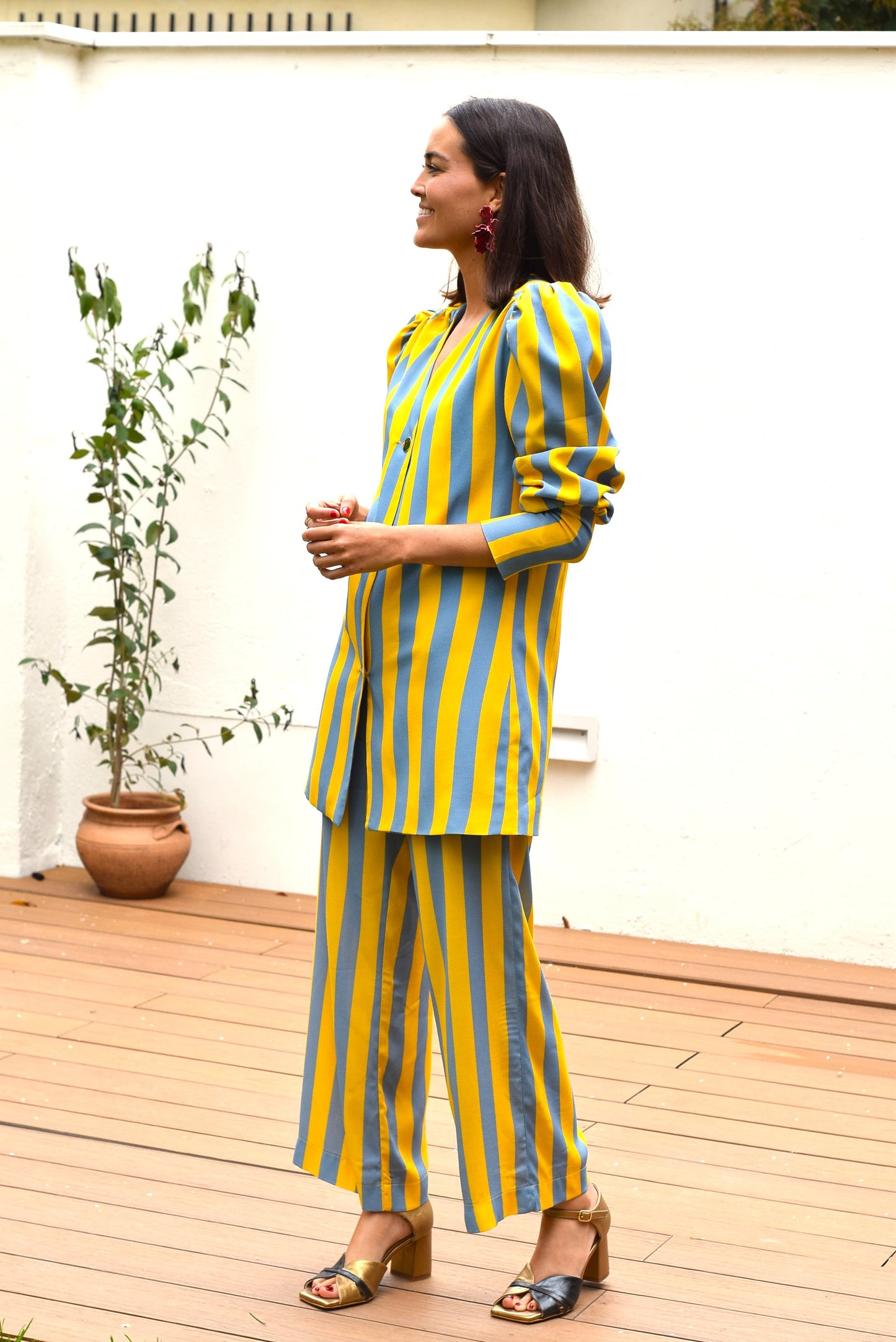 PANTALONES SOL - AMARILLO Y GRIS -